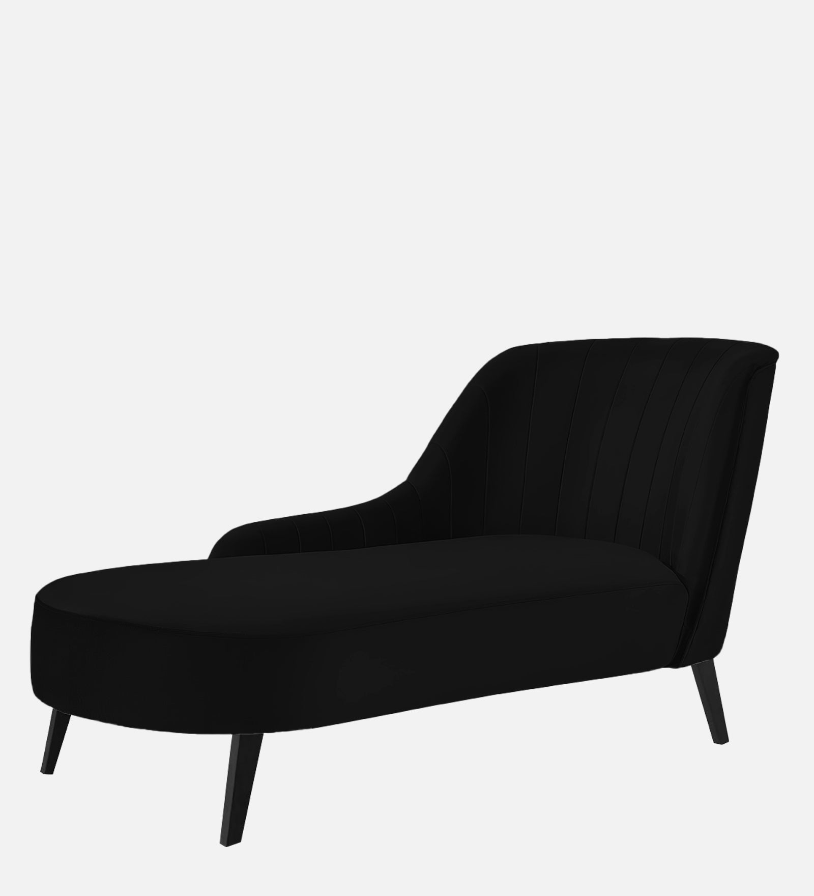 Flora Velvet LHS Chaise Lounger In Adam Black Colour - Febonic Living