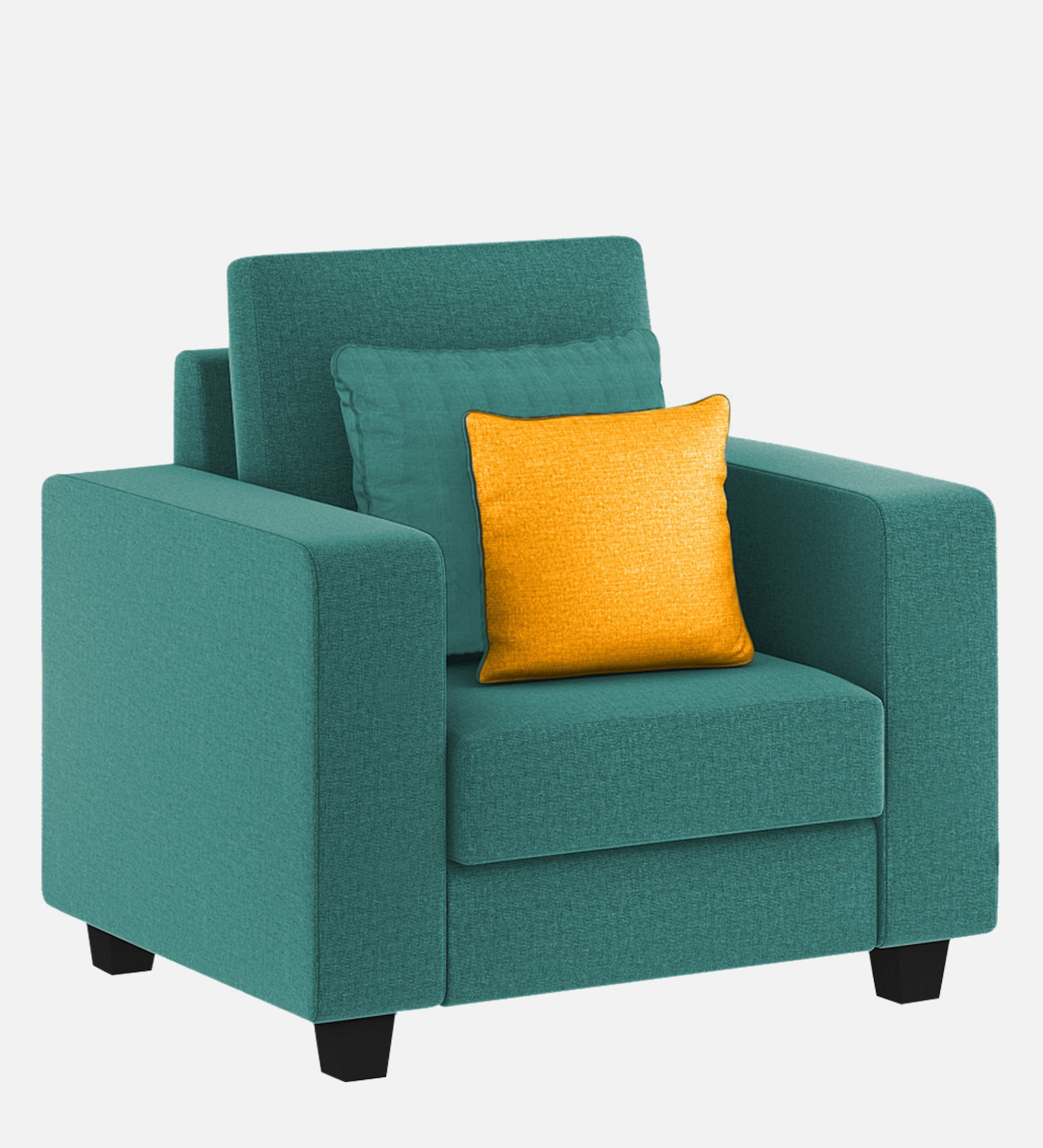 Nabi Fabric 1 Seater Sofa In Sea Green Colour - Febonic Living