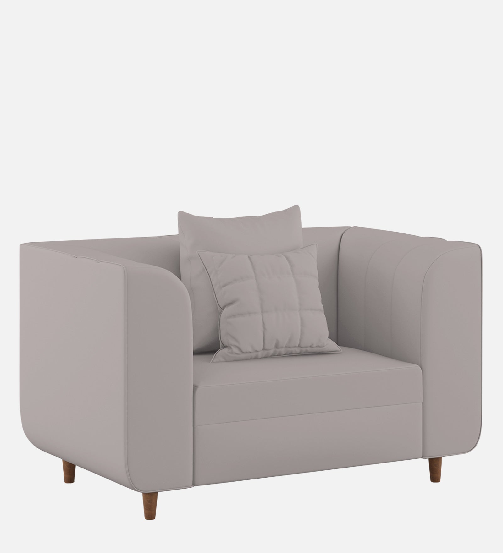 Sumo Velvet 1 Seater Sofa In Pearl Grey Colour - Febonic Living
