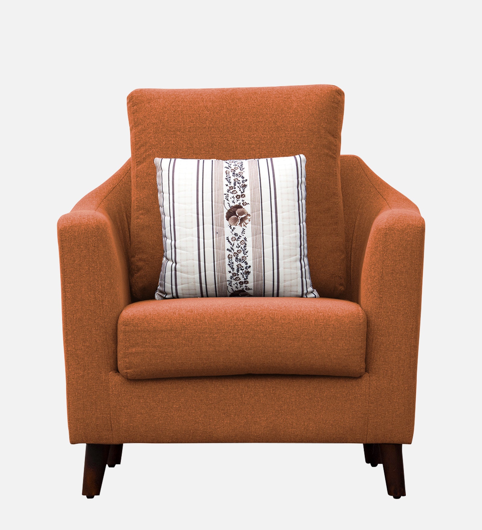 Kevin Fabric 1 Seater Sofa In Vivid Orange Colour - Febonic Living