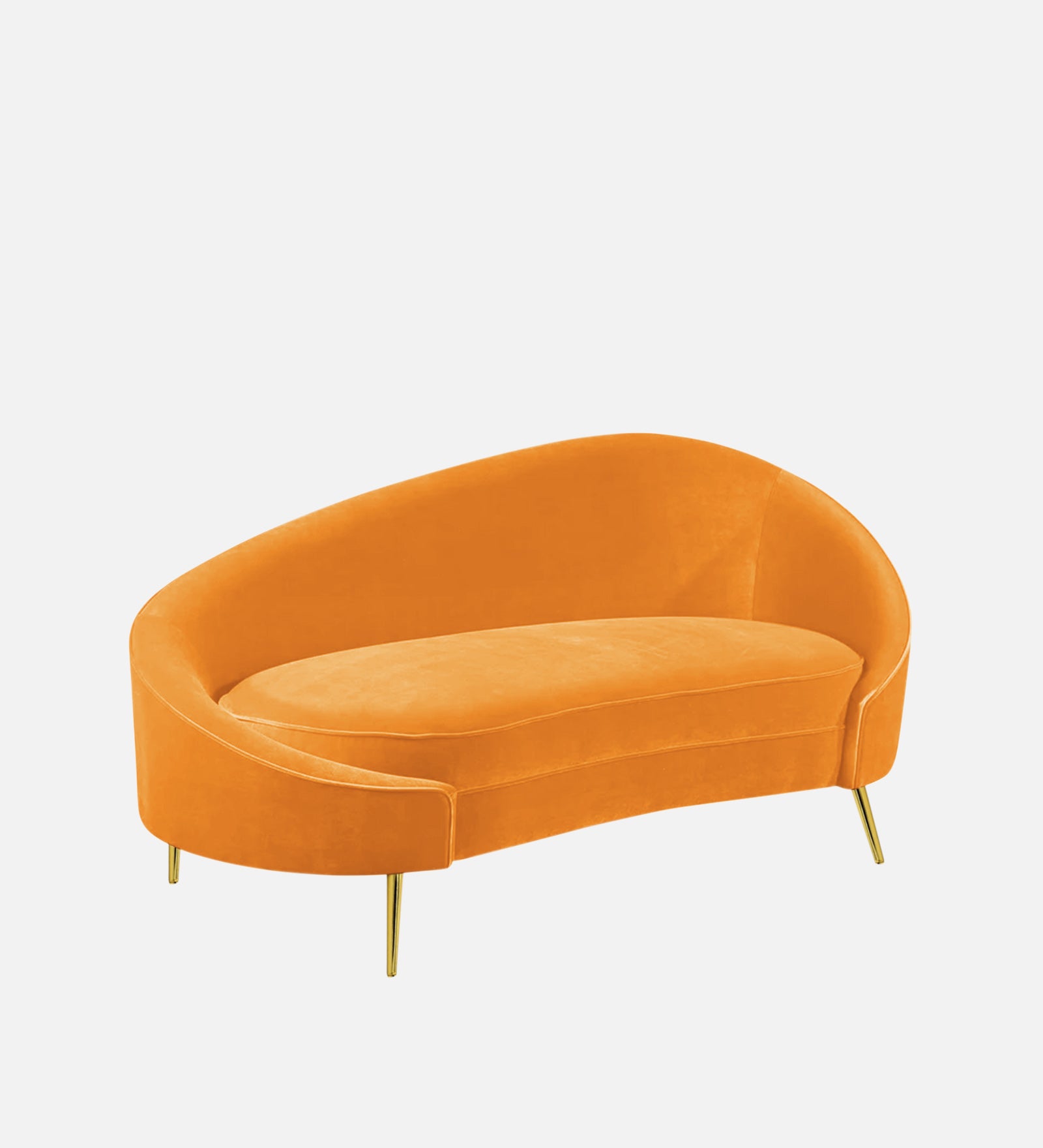 Cely Velvet LHS Chaise Lounger In Tangerine Orange Colour - Febonic Living