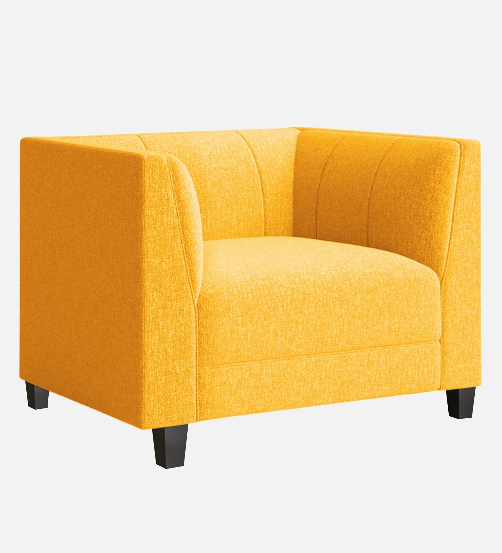 Chastin Fabric 1 Seater Sofa In Bold Yellow Colour - Febonic Living