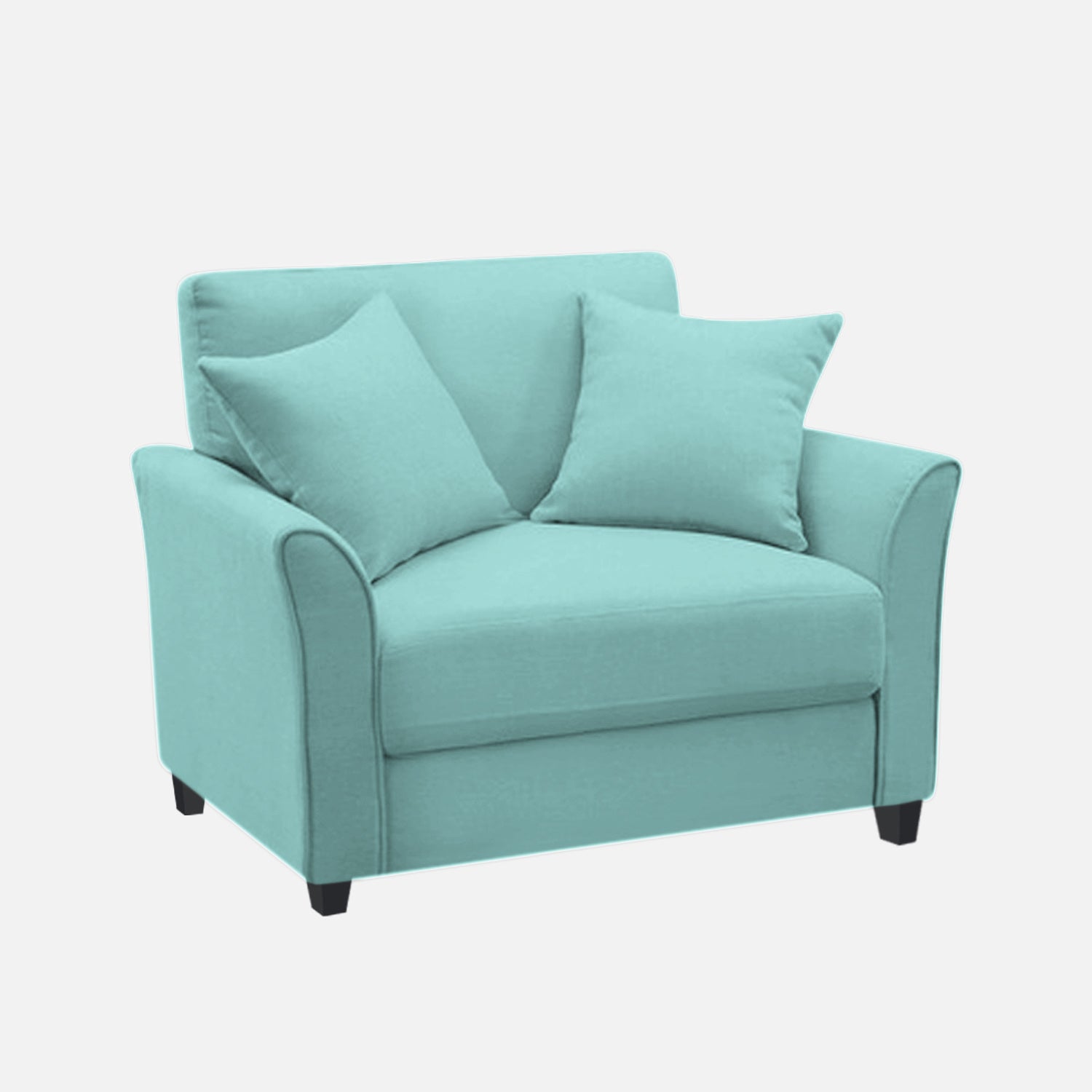 Daroo Velvet 1 Seater Sofa In Barmunda Aqua Colour - Febonic Living