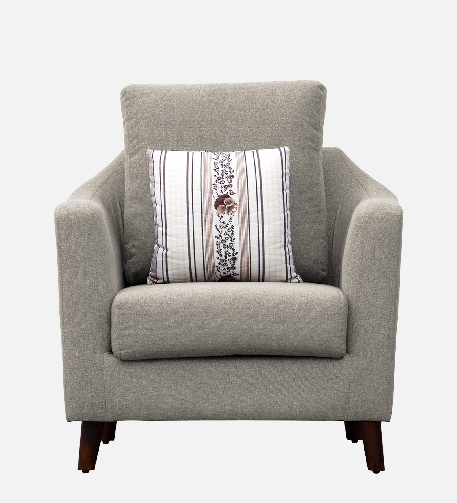 Kevin Fabric 1 Seater Sofa In Ash Grey Colour - Febonic Living