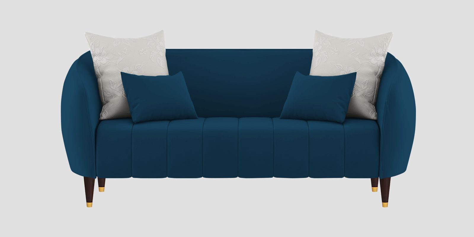 Hairo Velvet 2 Seater Sofa In Azure Blue Colour - Febonic Living