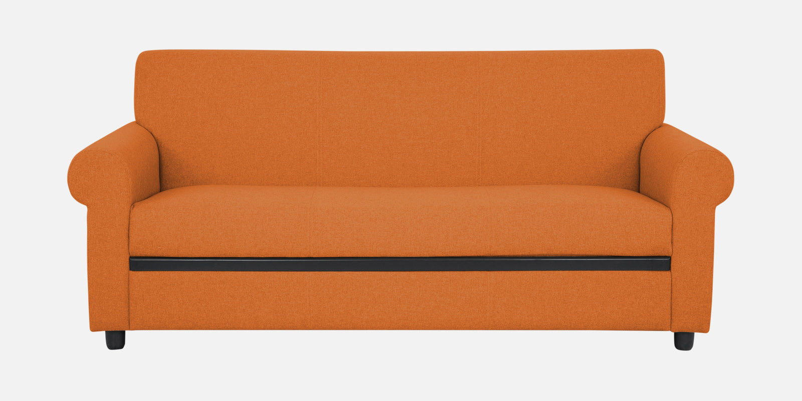 Ribby Fabric 3 Seater Sofa in Dark Orange Colour