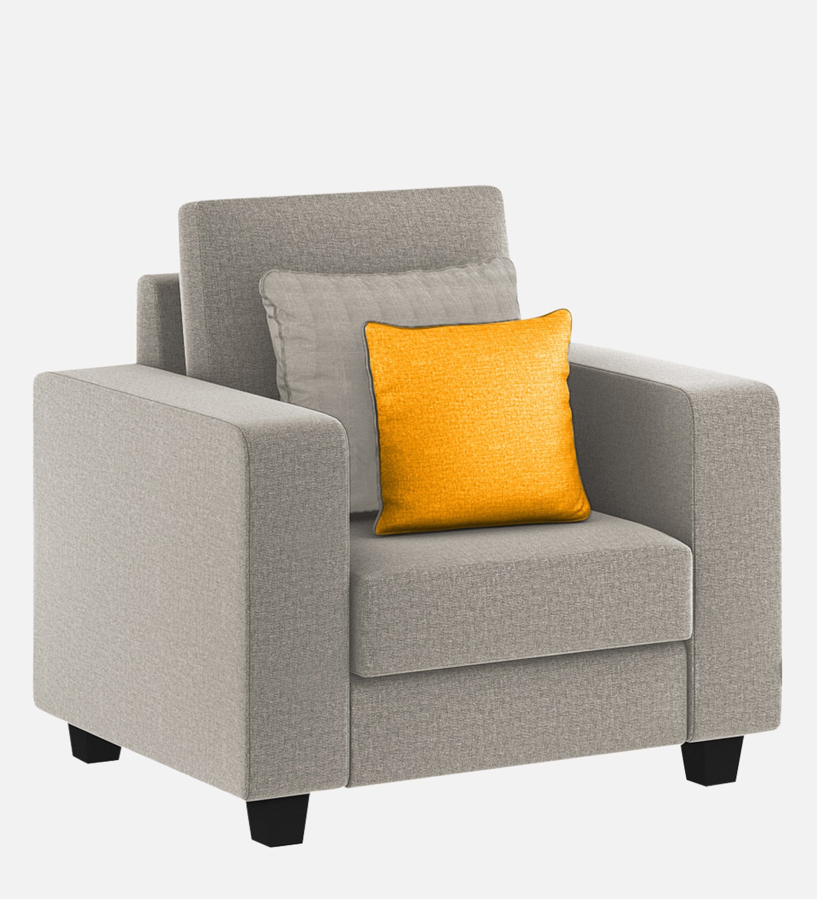 Nabi Fabric 1 Seater Sofa In Ash Grey Colour - Febonic Living