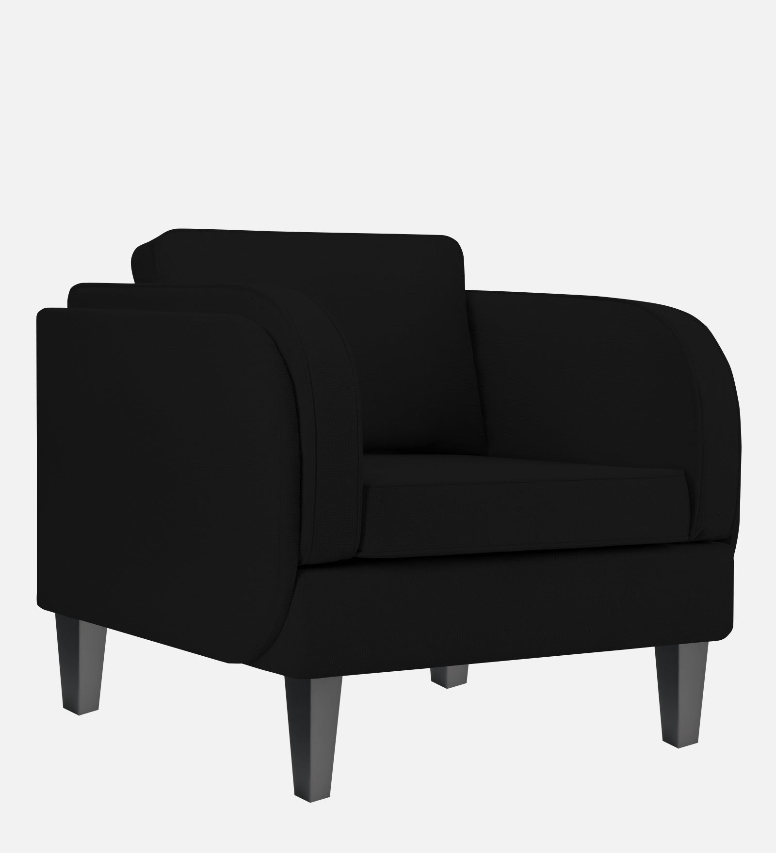 Siddy Fabric 1 Seater Sofa In Zed Black Colour - Febonic Living