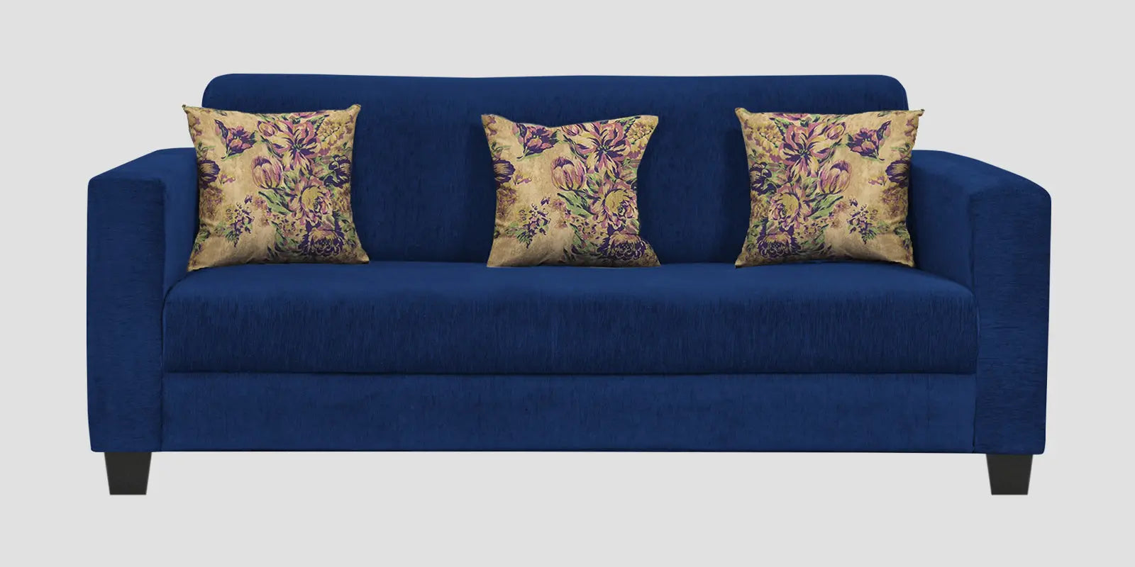 Lipu Fabric 3 Seater Sofa In Royal Blue Colour Febonic Living