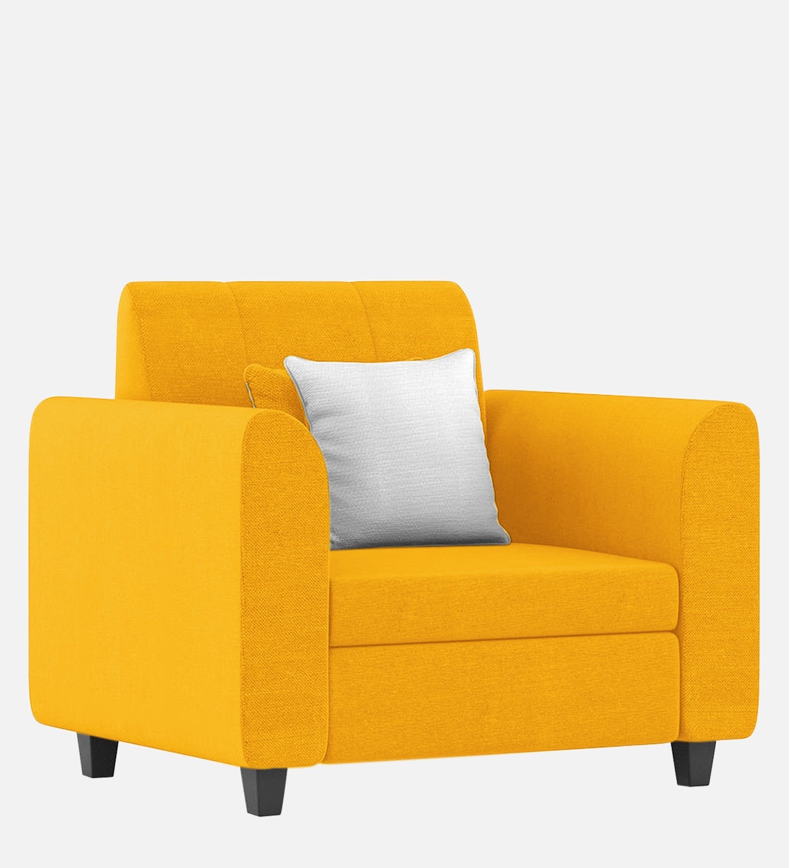 Denmark Fabric 1 Seater Sofa In Bold Yellow Colour - Febonic Living
