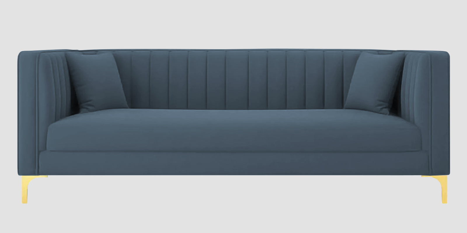 Saban Velvet 3 Seater Sofa in Oxford blue Colour - Febonic Living