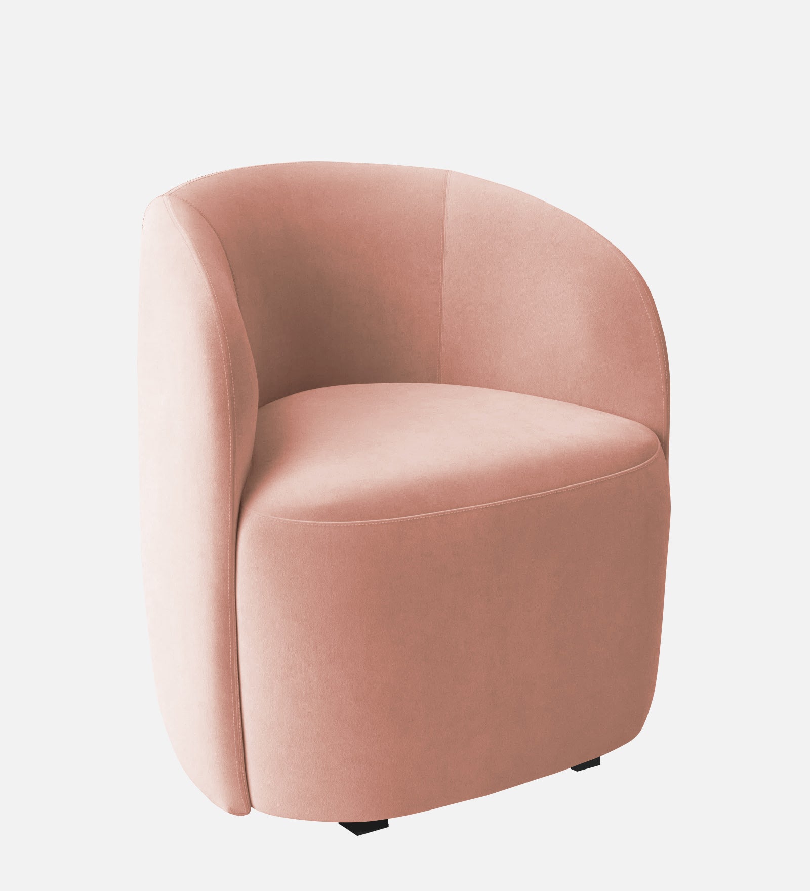 Lucky Velvet Wing Chair In Blush Pink Colour - Febonic Living