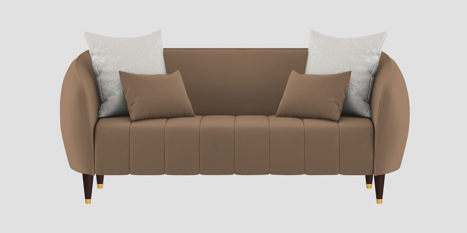 Hairo Velvet 2 Seater Sofa In Mocha Mouse Colour - Febonic Living