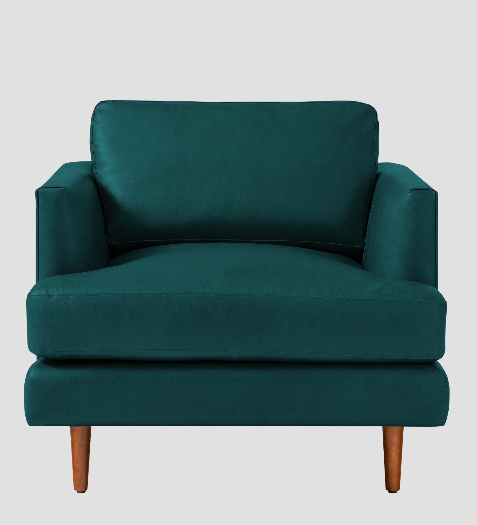 Sterio Leatherette 1 Seater Sofa In Peakcock Blue Colour - Febonic Living