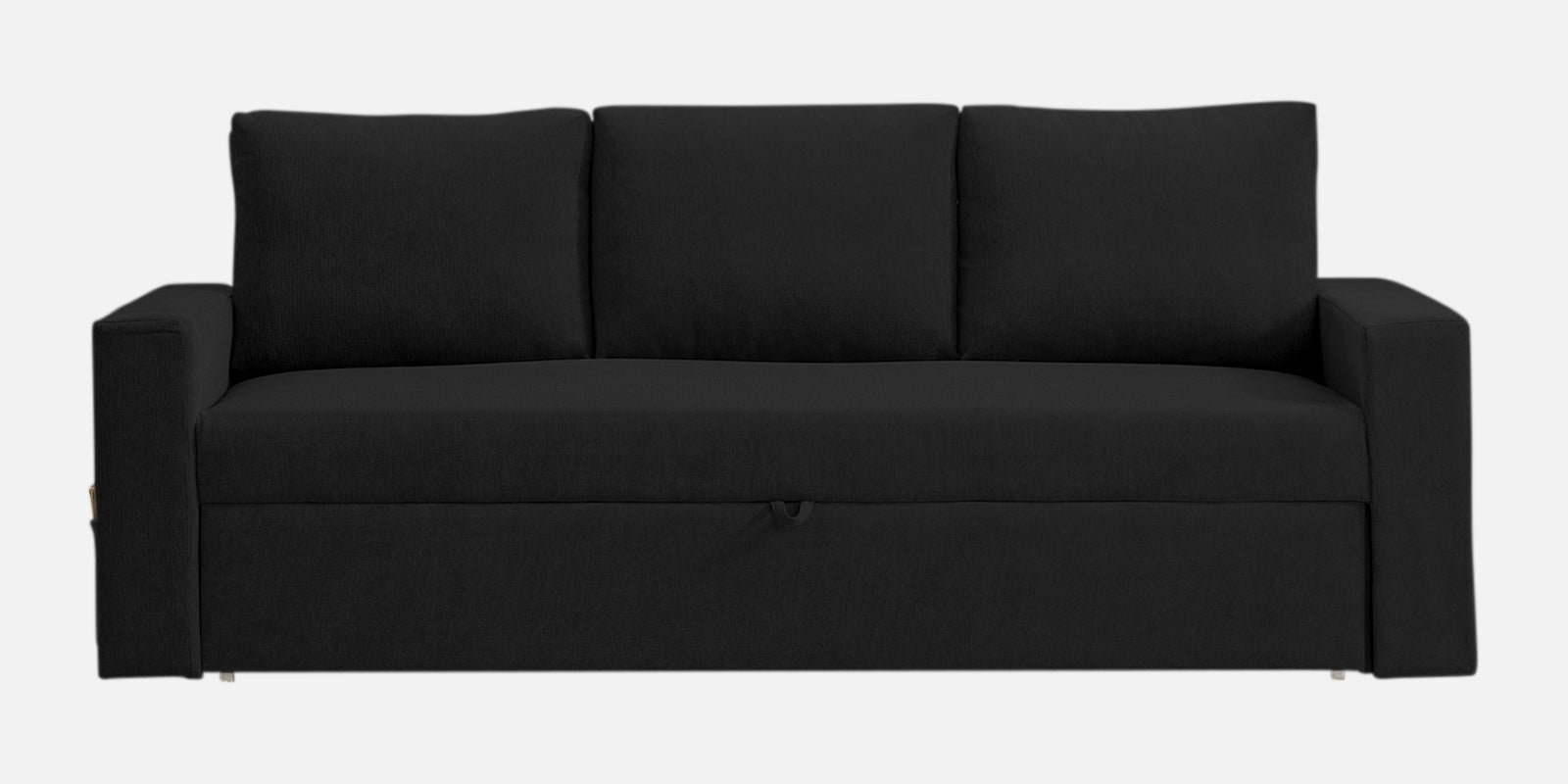 Kara Fabric 3 Seater Pull Out Sofa Cum Bed In Zed Black Colour - Febonic Living