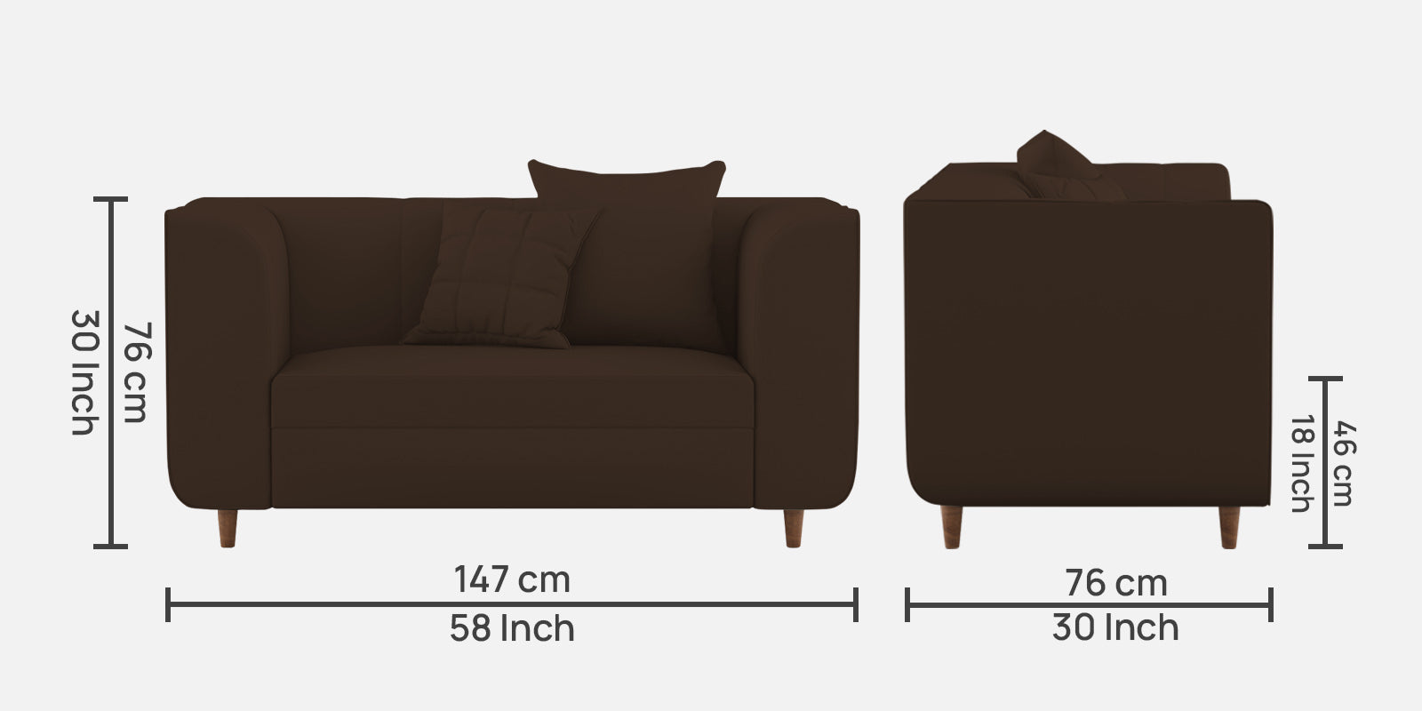 Sumo Velvet 2 Seater Sofa In Chocolate Brown Colour - Febonic Living