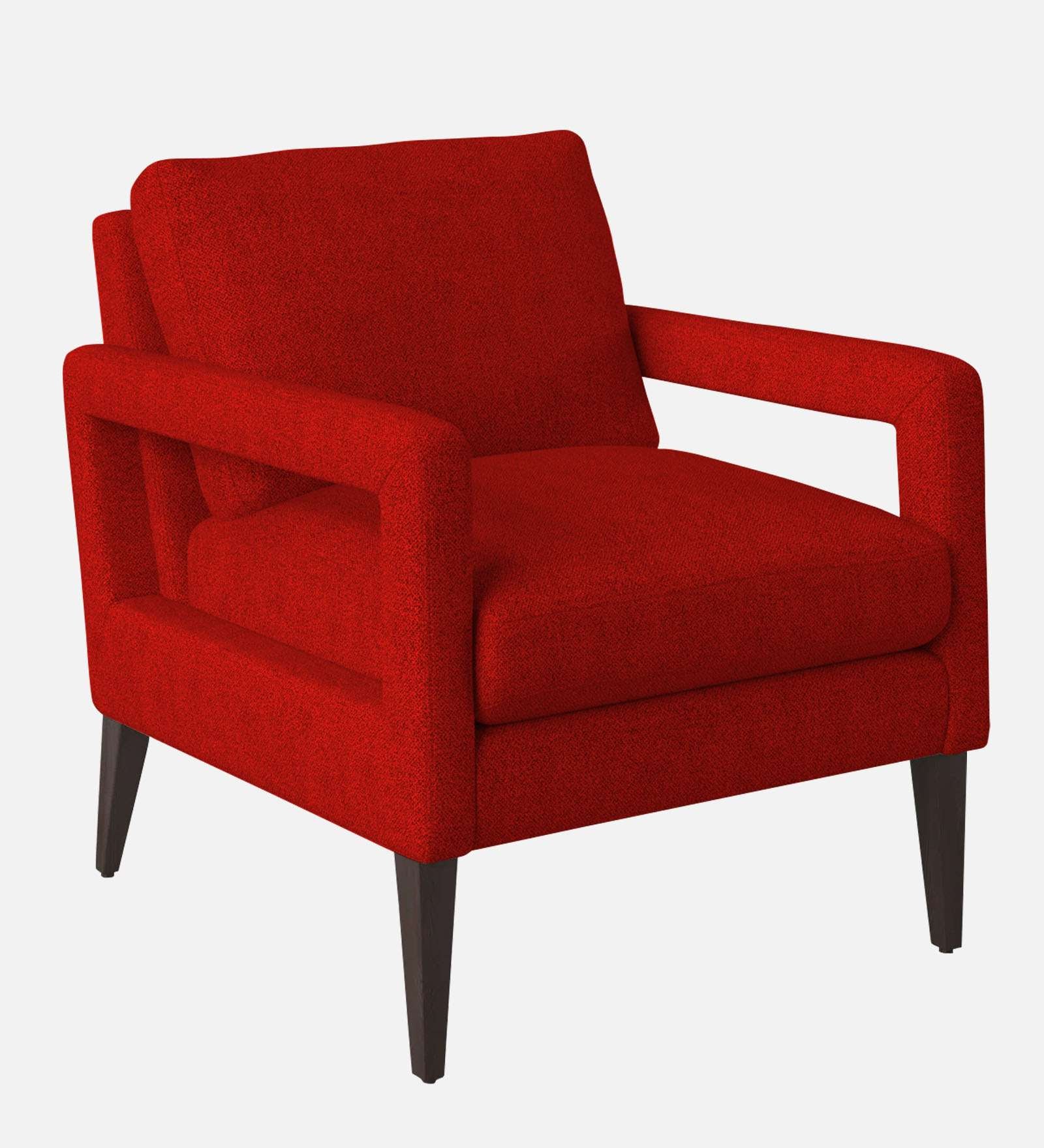 Olsen Fabric Arm Chair In Ruby Red Colour - Febonic Living