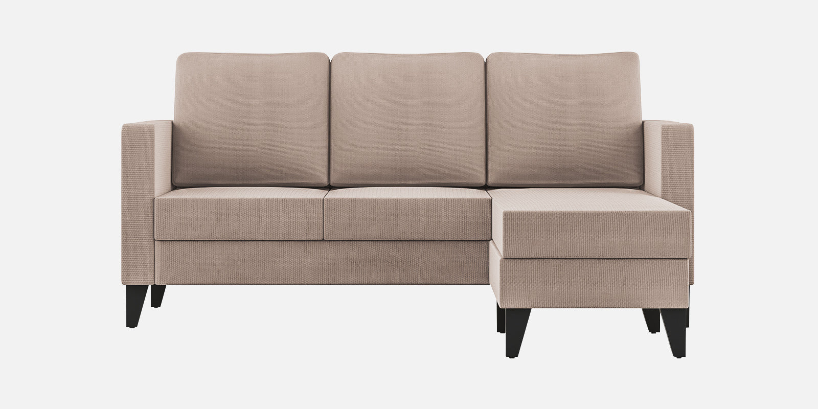 Nori Fabric LHS Sectional Sofa (2+Lounger) In Kadhi Beige Colour - Febonic Living