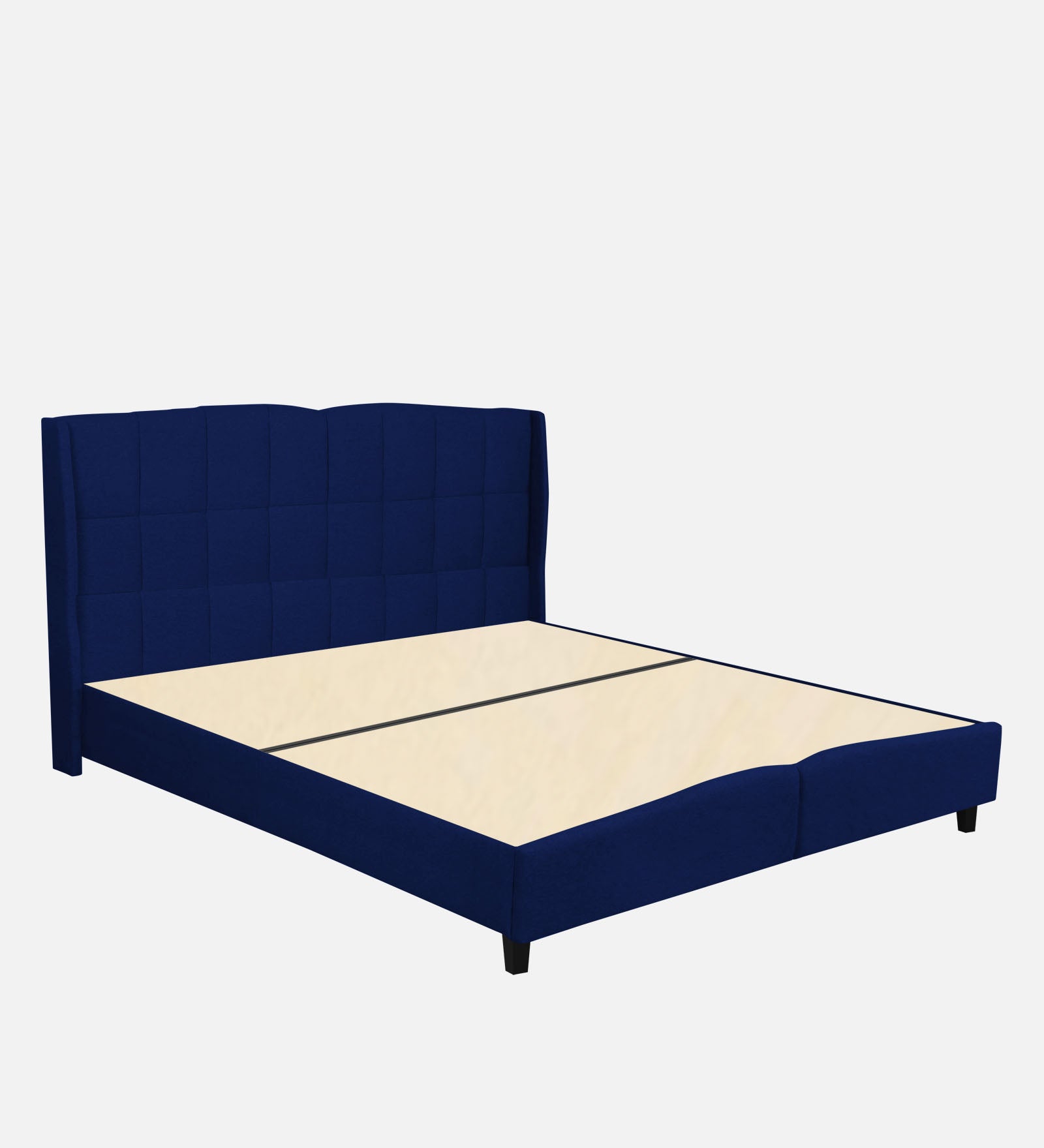 Jovi Velvet Upholstered King Size Bed In Imperial Blue Colour - Febonic Living