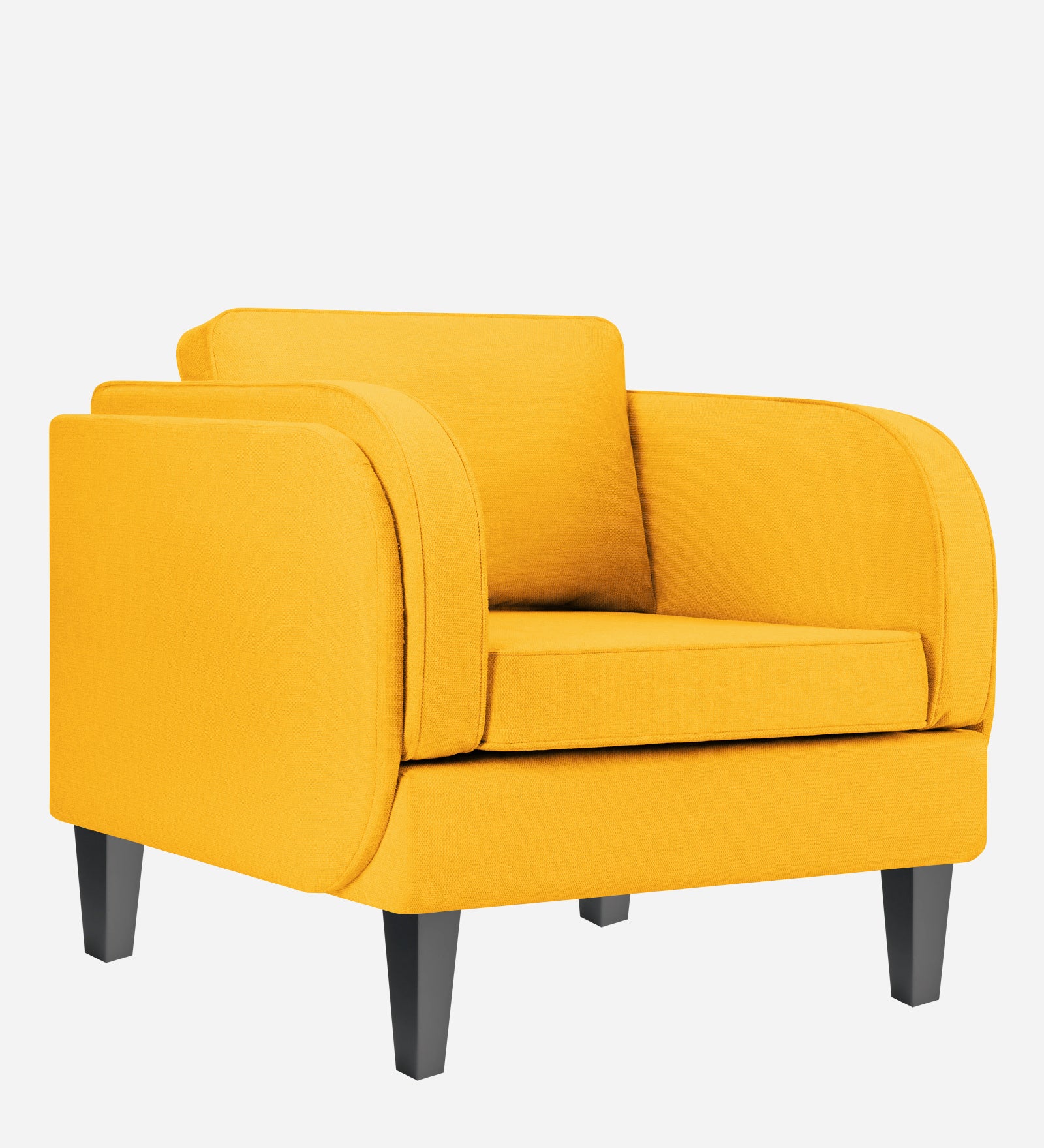 Siddy Fabric 1 Seater Sofa in Bold Yellow Colour