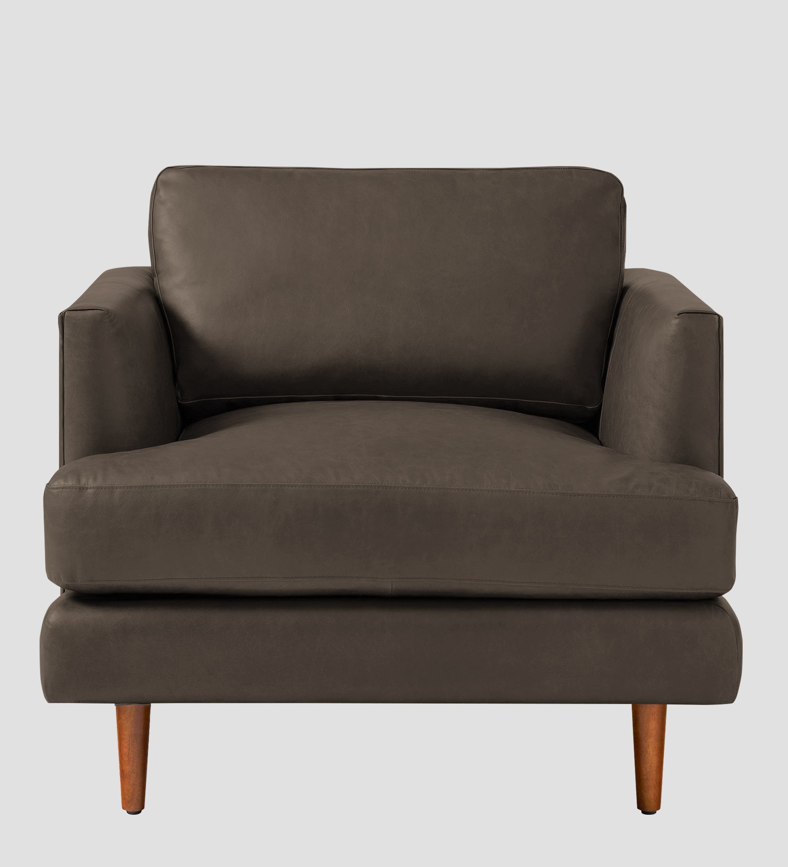 Sterio Leatherette 1 Seater Sofa In Peca Brown Colour - Febonic Living
