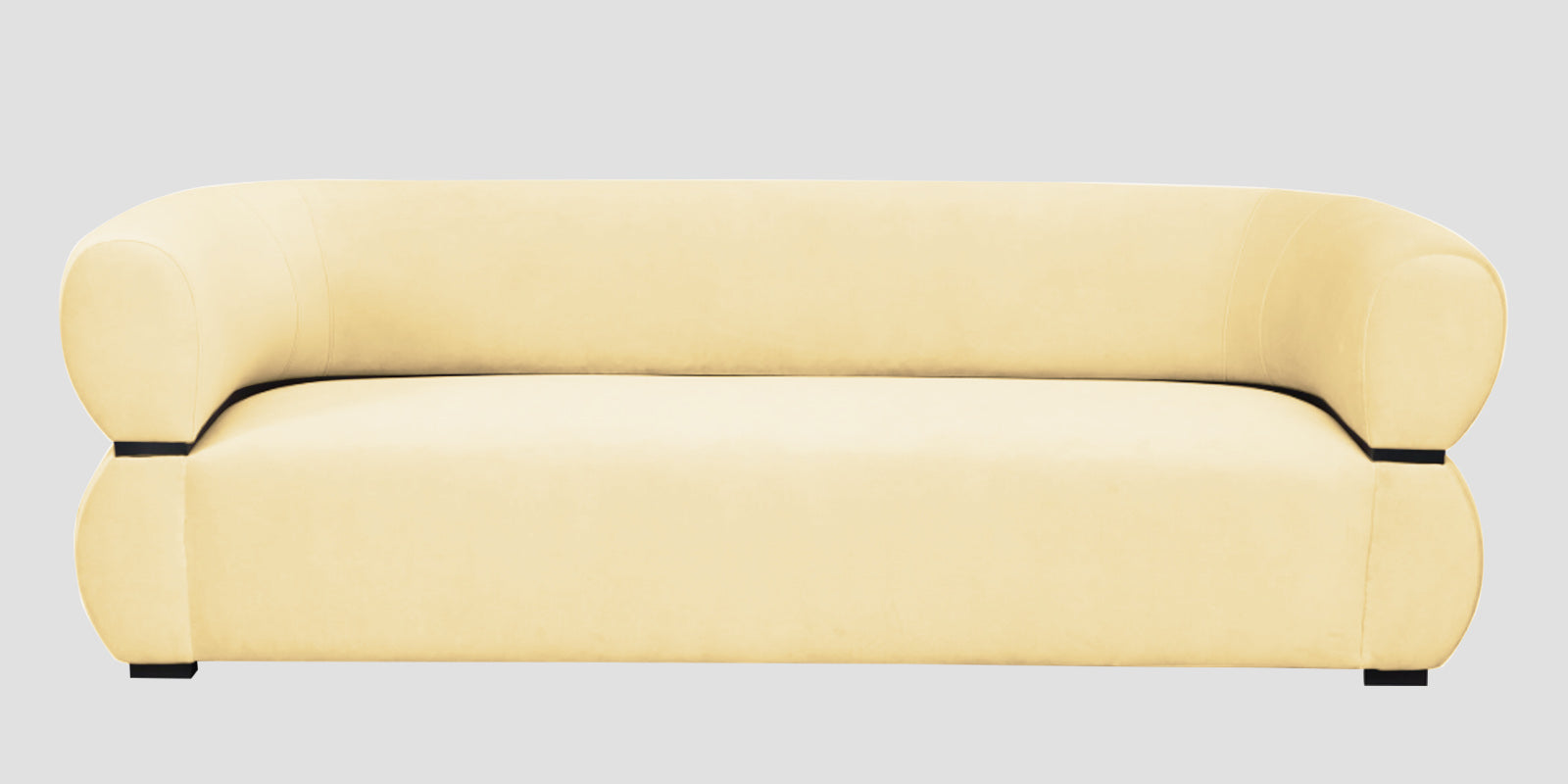 Kula Velvet 3 Seater Sofa In Sandy Beige Colour - Febonic Living