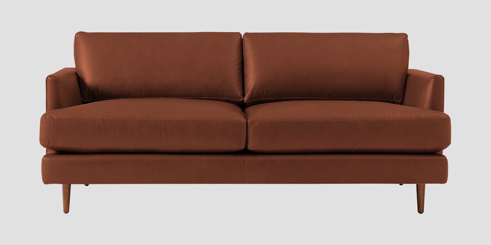 Sterio Leatherette 2 Seater Sofa In Sandle Brown Colour - Febonic Living
