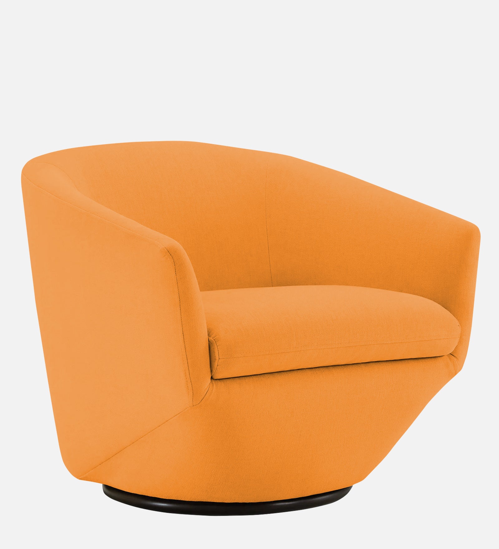 Haddie Velvet Swivel Chair In Tangerine Orange Colour - Febonic Living