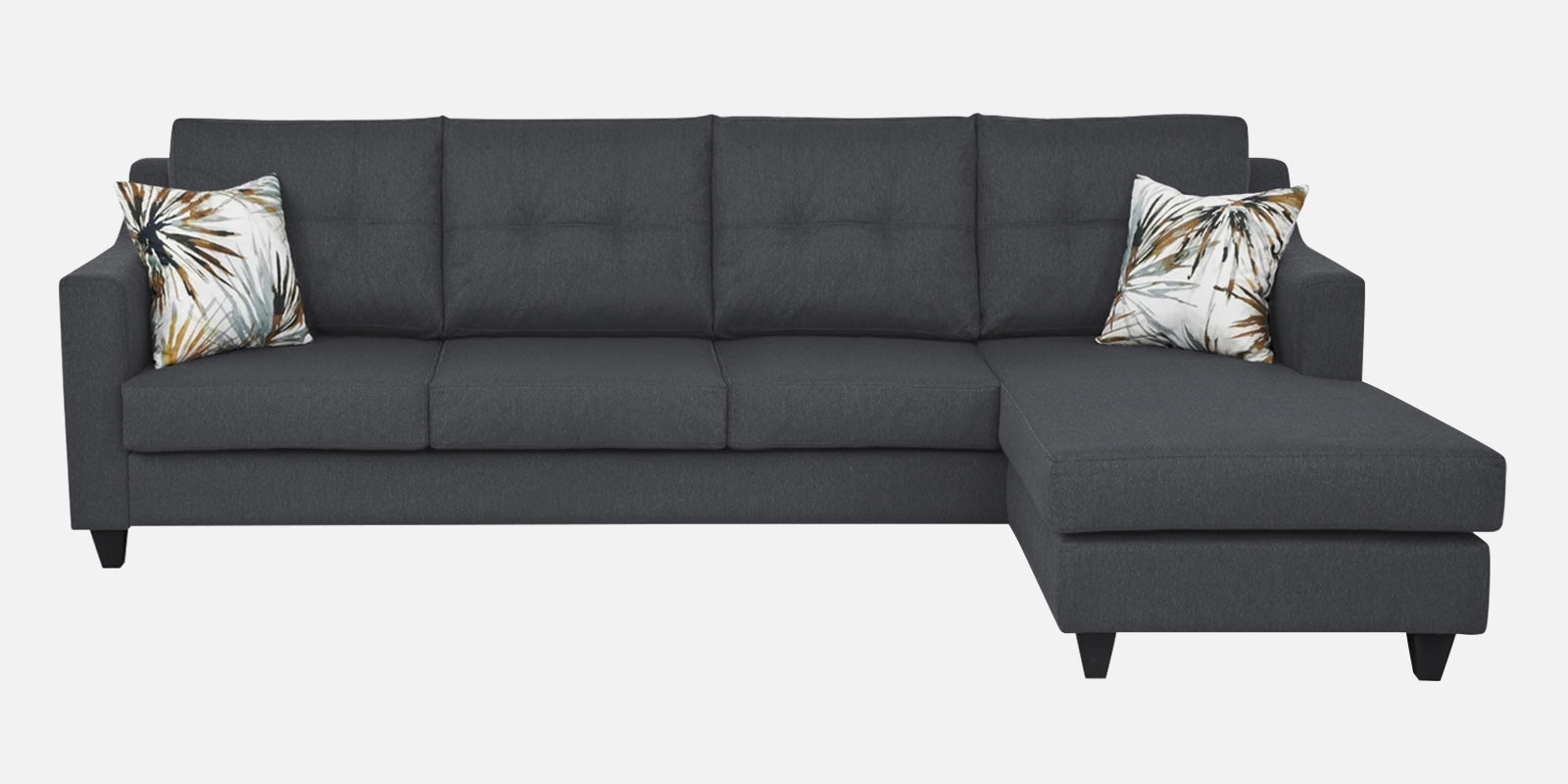 Welly Fabric LHS Sectional Sofa (3+Lounger) In Maba Grey Colour - Febonic Living