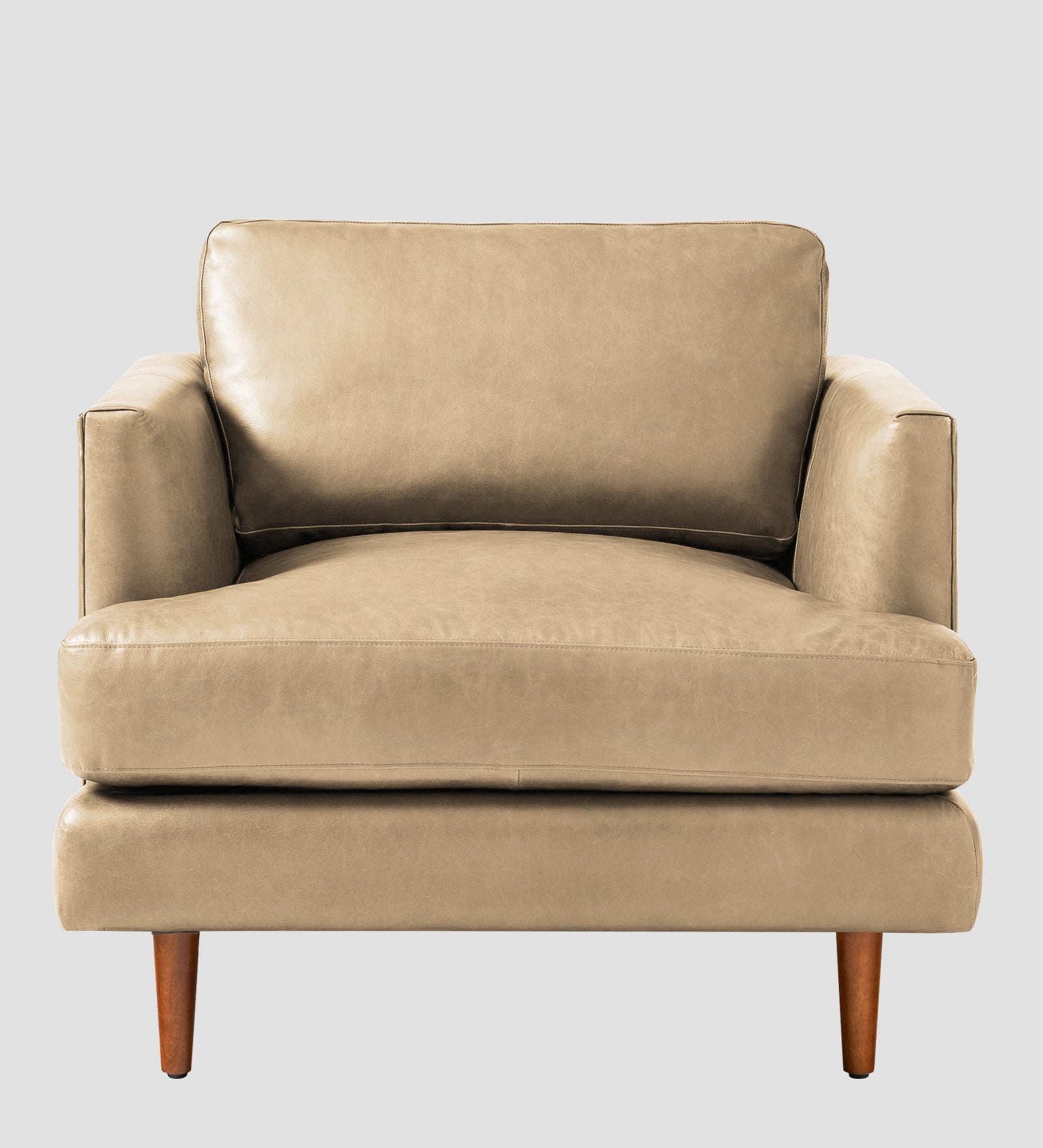 Sterio Leatherette 1 Seater Sofa In Corn Beige Colour - Febonic Living