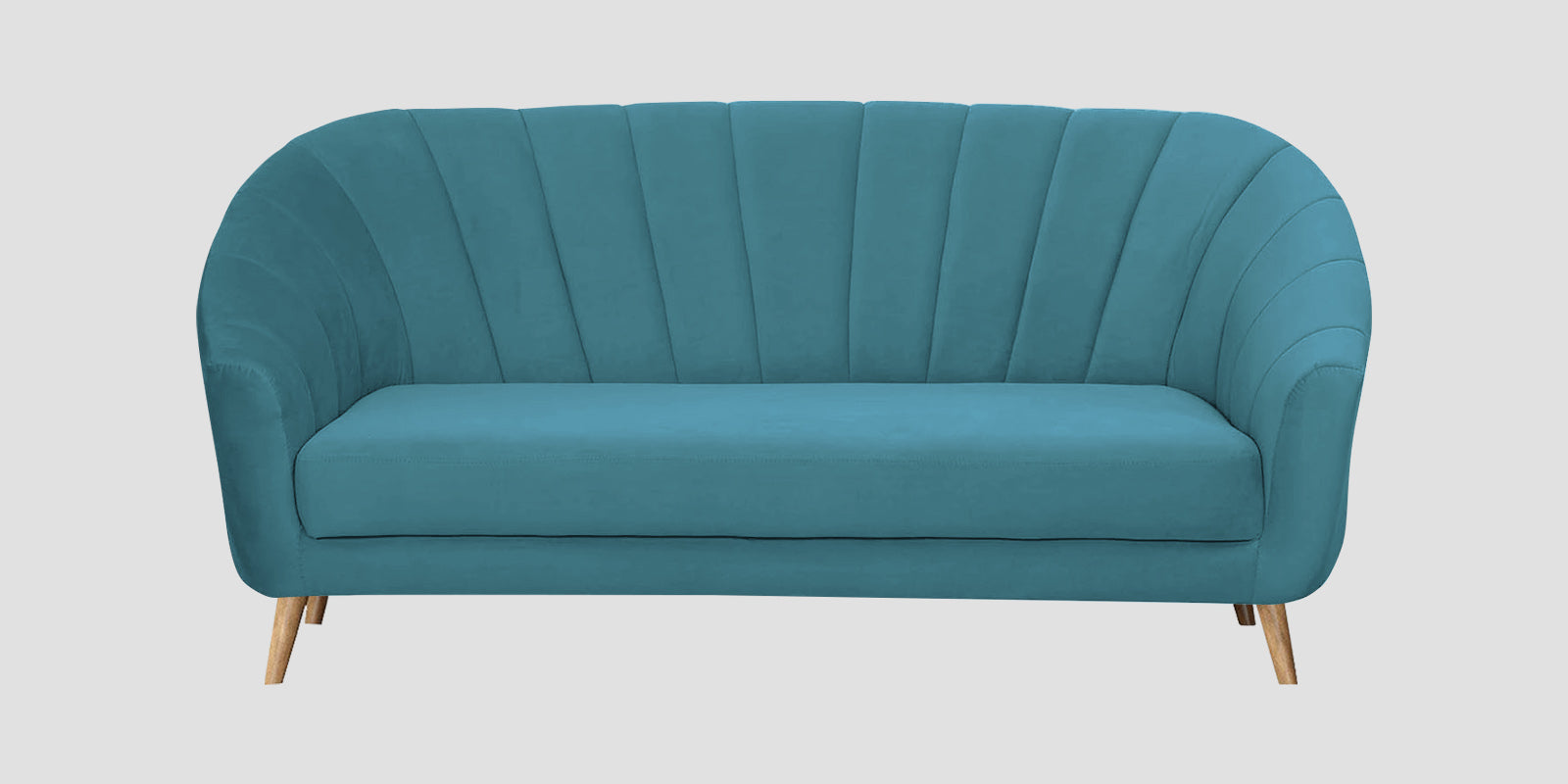 Kaylee Velvet 3 Seater Sofa In Aqua Blue Colour - Febonic Living