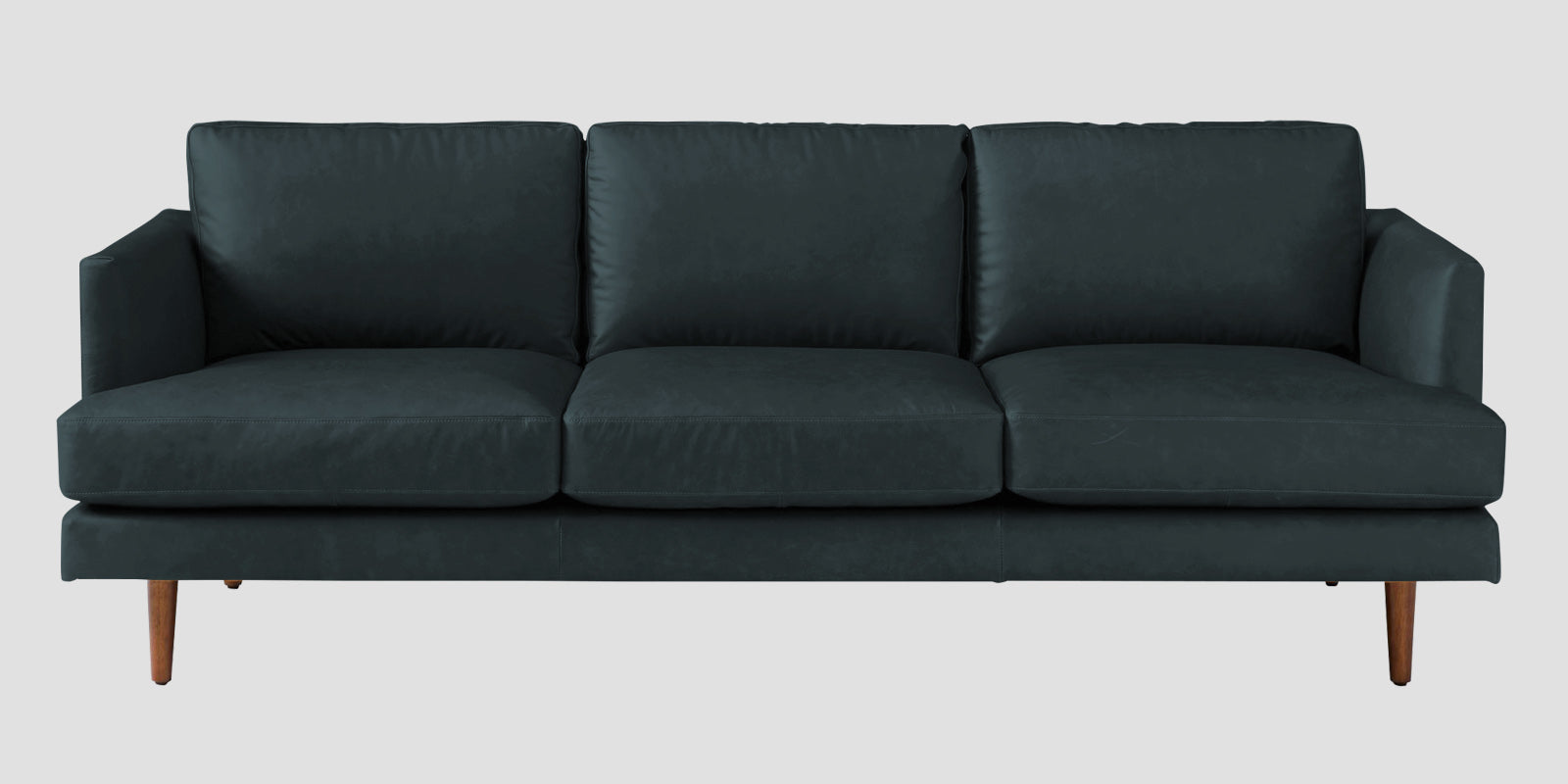 Sterio Leatherette 3 Seater Sofa In Steel Blue Colour - Febonic Living