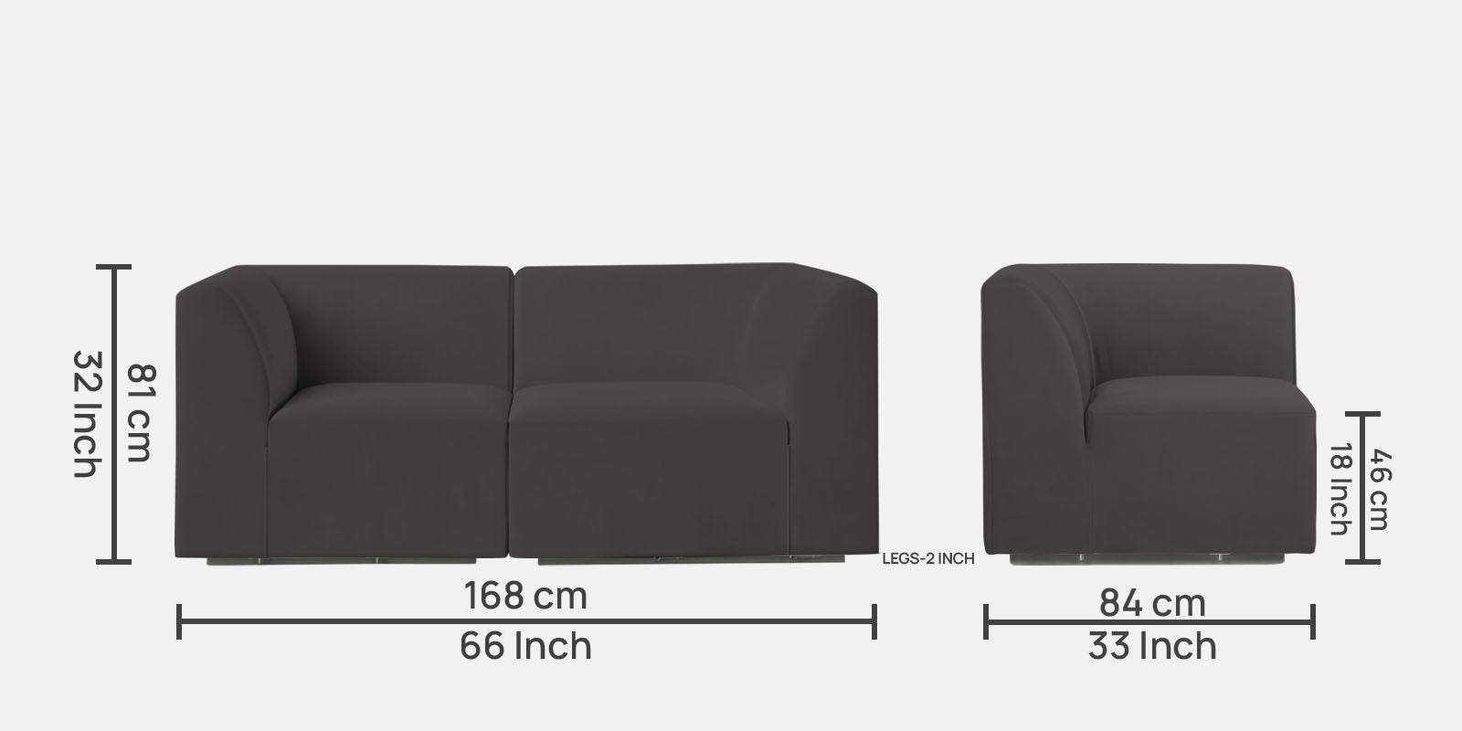Bufa Velvet 2 Seater Sofa In Hory Grey Colour - Febonic Living