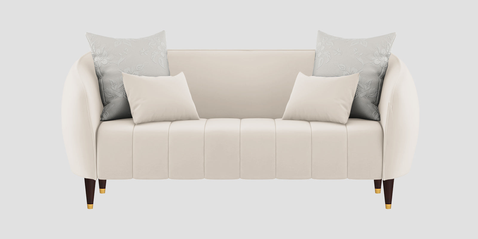 Hairo Velvet 2 Seater Sofa In Camel Beige Colour - Febonic Living