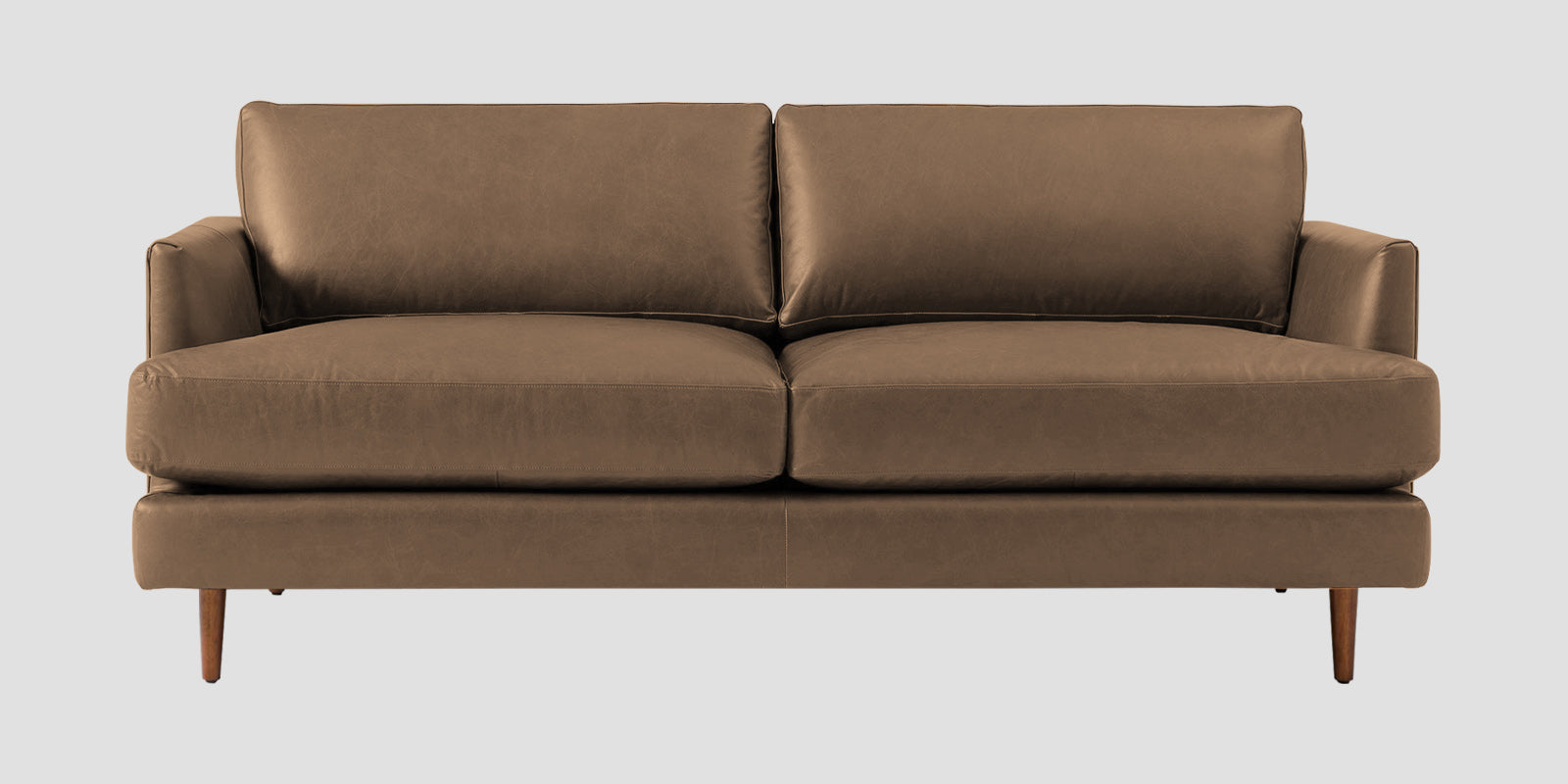 Sterio Leatherette 2 Seater Sofa In Husky Brown Colour - Febonic Living