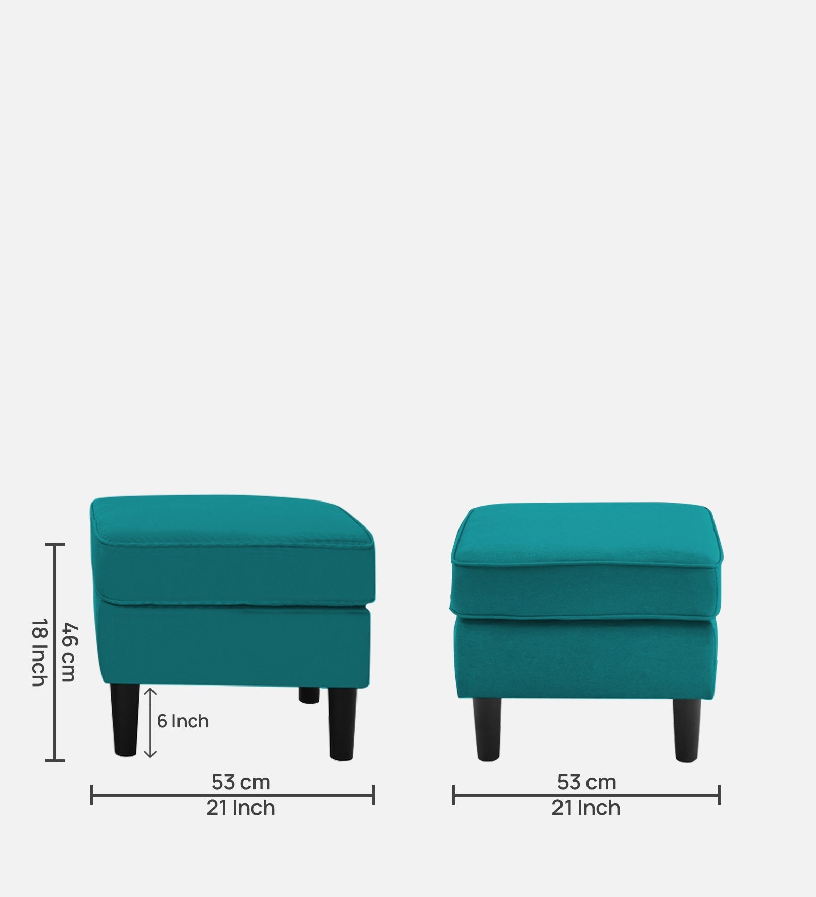 Sona Fabric Barrel Chair + Ottoman in Sea Green Colour