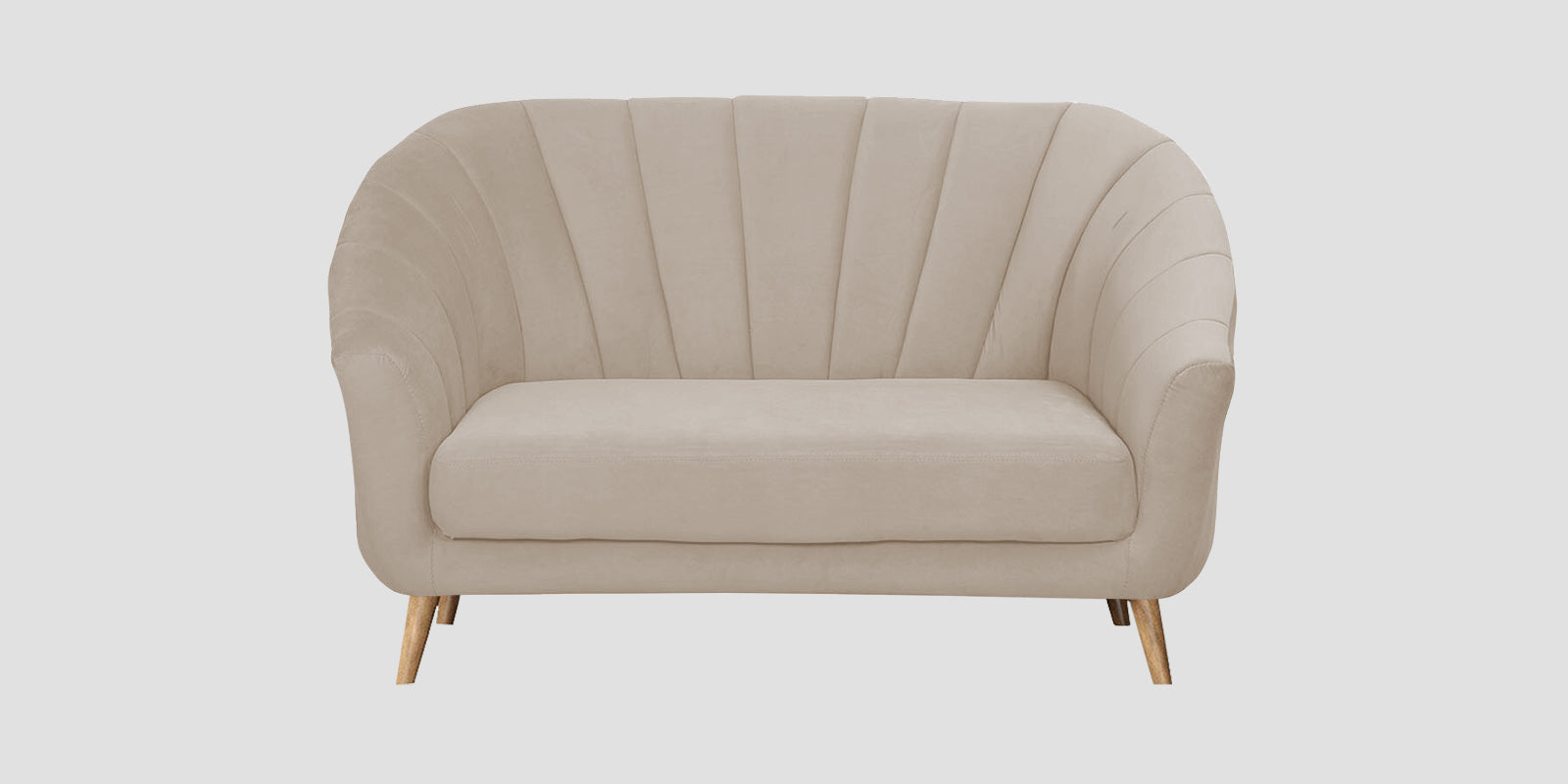 Kaylee Velvet 2 Seater Sofa In Cream Beige Colour - Febonic Living