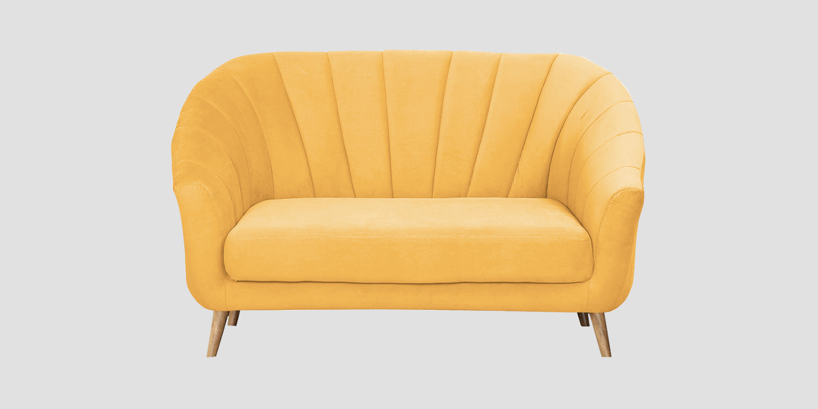 Kaylee Velvet 2 Seater Sofa In Turmeric yellow Colour - Febonic Living