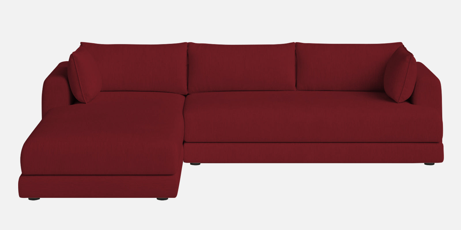Ziggy Fabric RHS Sectional Sofa (3+Lounger) In Chilli Red Colour - Febonic Living