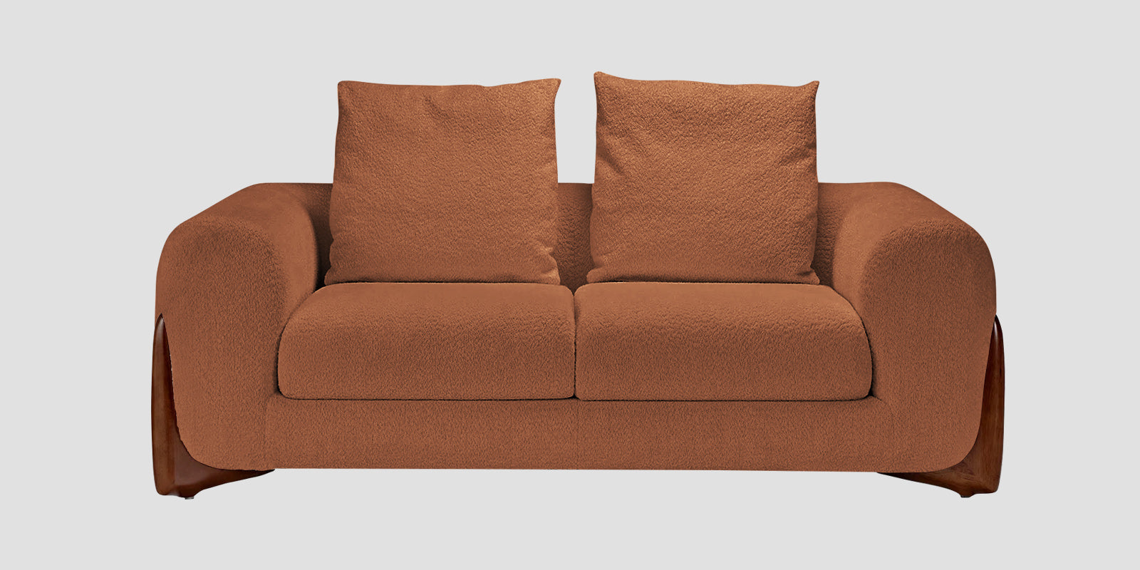 Boko Boucle 2 Seater Sofa In Light Orange Colour - Febonic Living