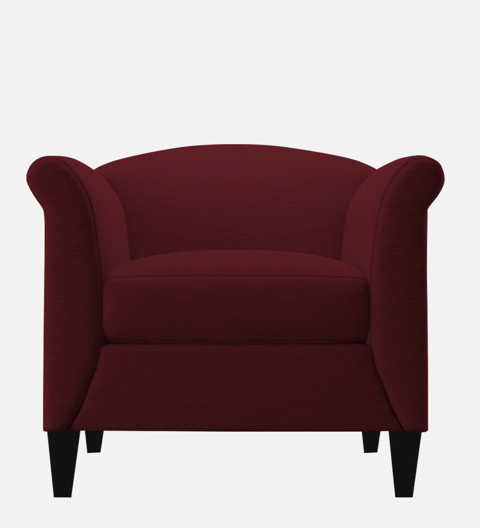Kimber Fabric 1 Seater Sofa In Blood Maroon Colour - Febonic Living