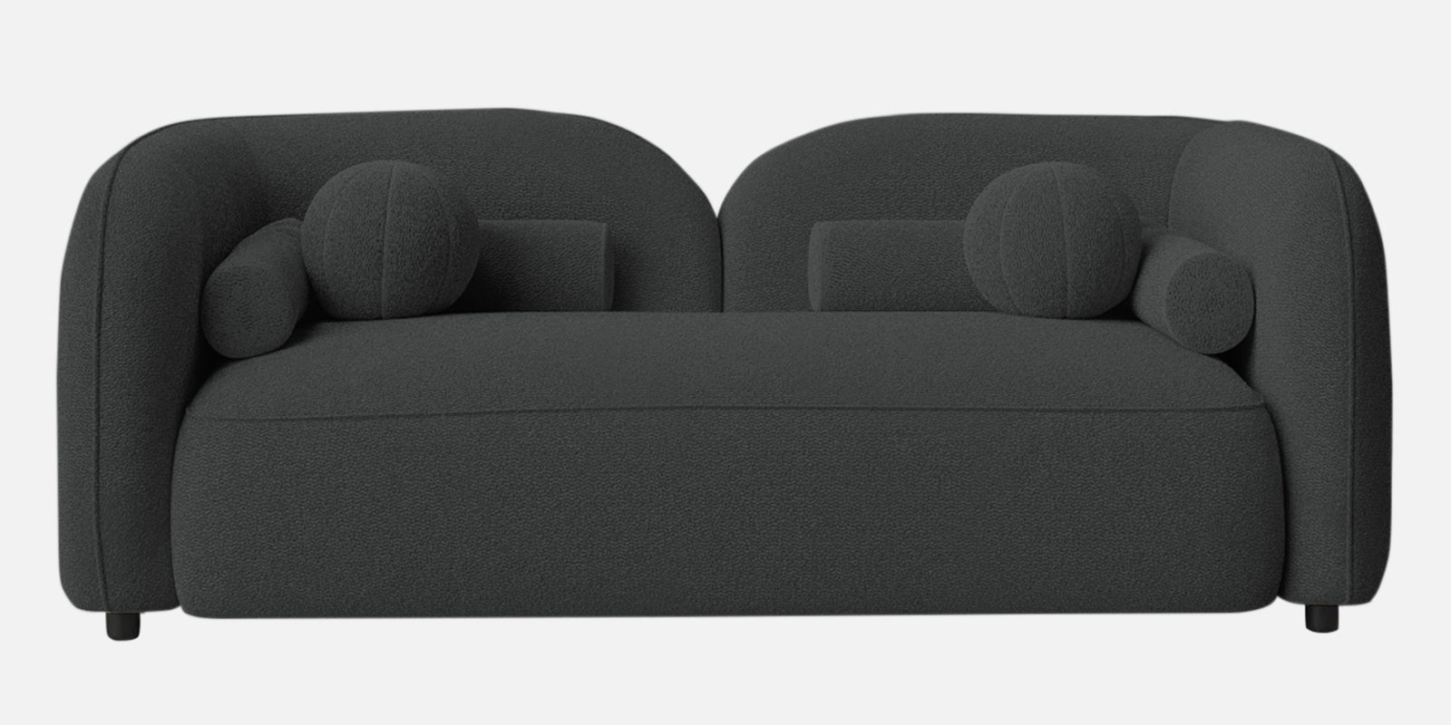 Corny Boucle Fabric 2 Seater Sofa In Shadow Grey Colour - Febonic Living