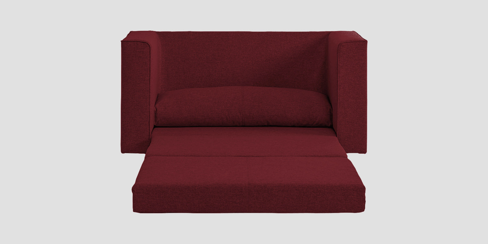 Kenia Fabric 2 Seater Foldable Sofa Cum Bed In Blood Maroon Colour - Febonic Living