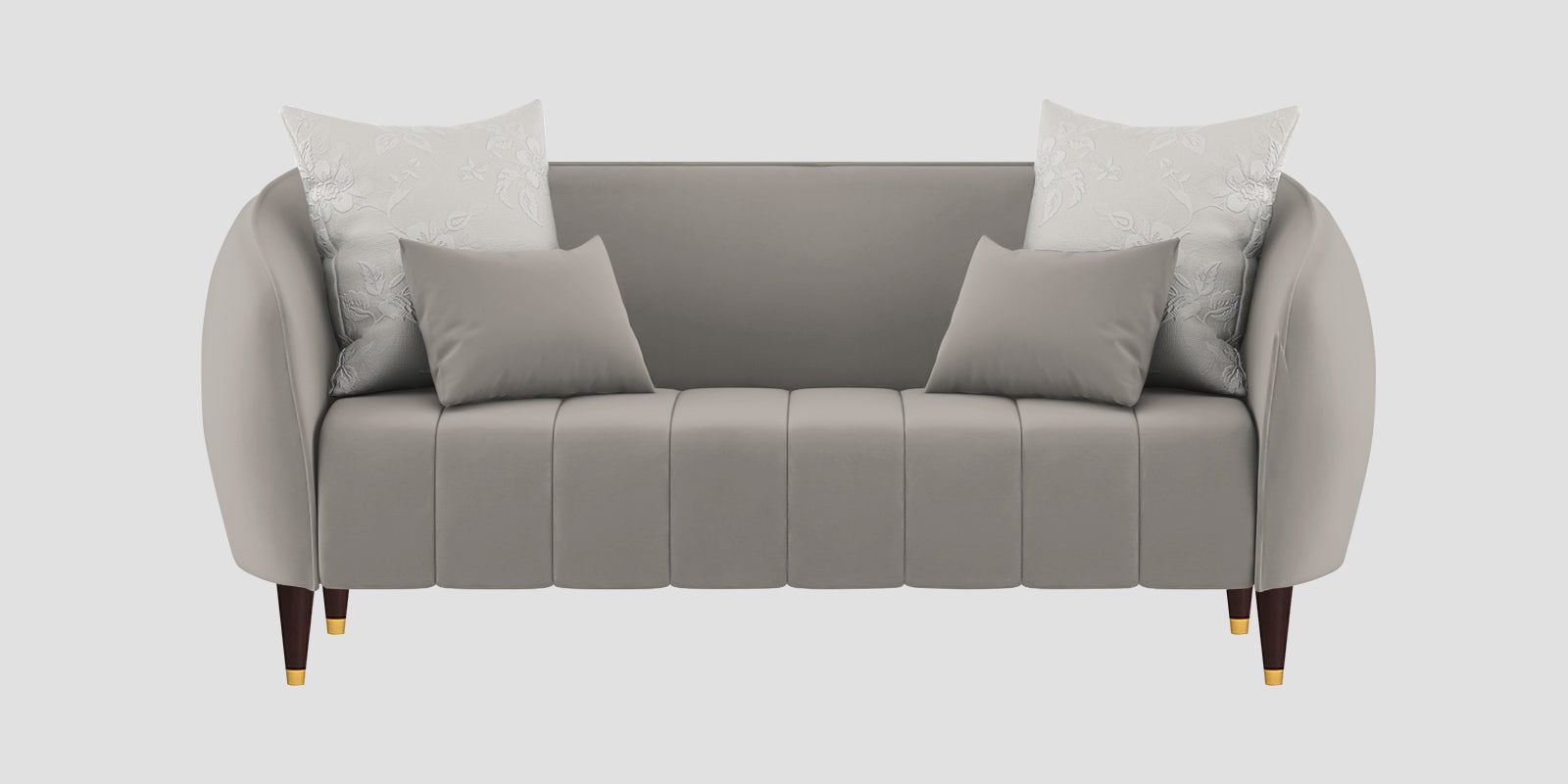 Hairo Velvet 2 Seater Sofa In Echo Grey Colour - Febonic Living