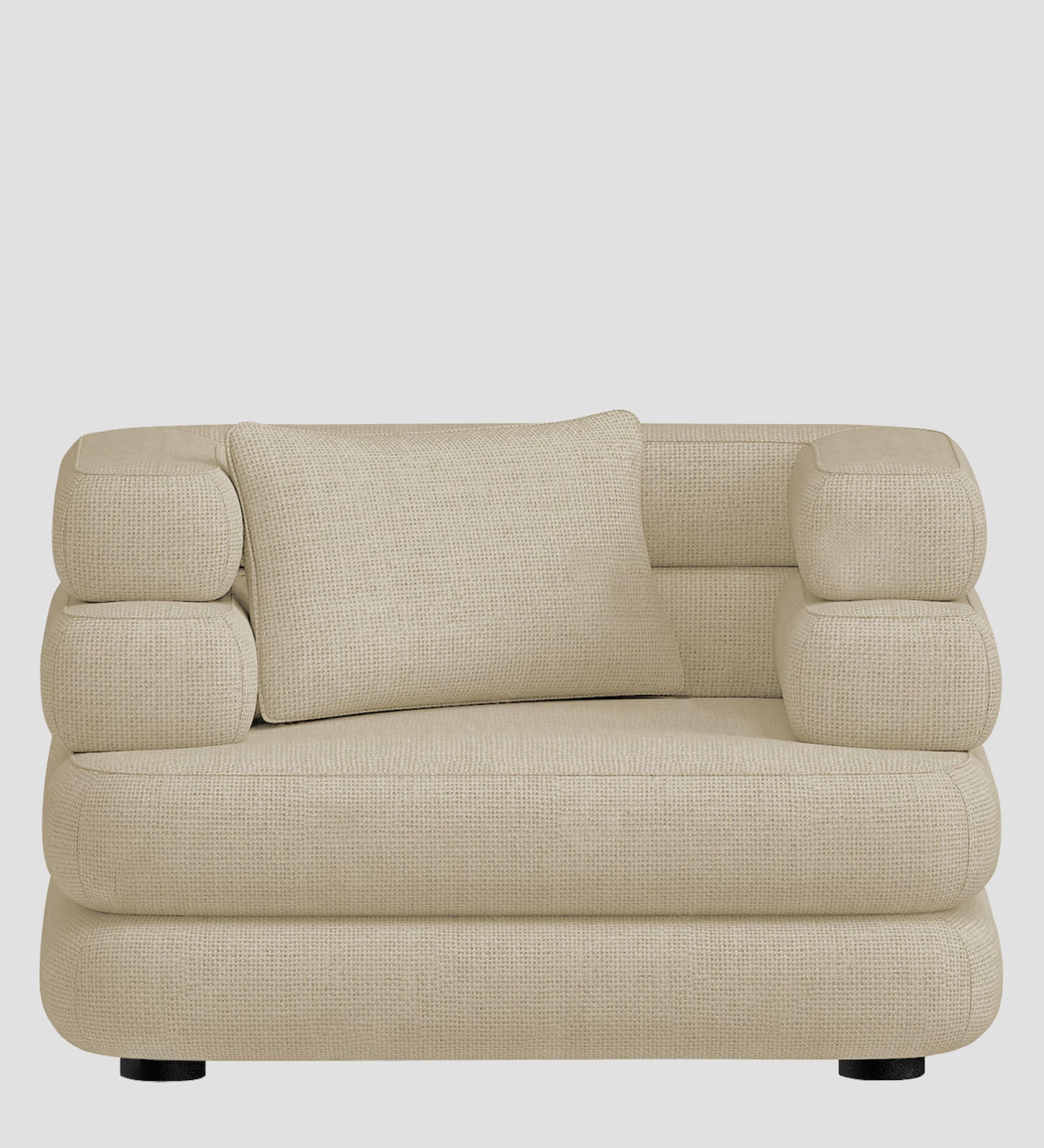 Wener Fabric 1 Seater Sofa In Honey Beige Colour - Febonic Living