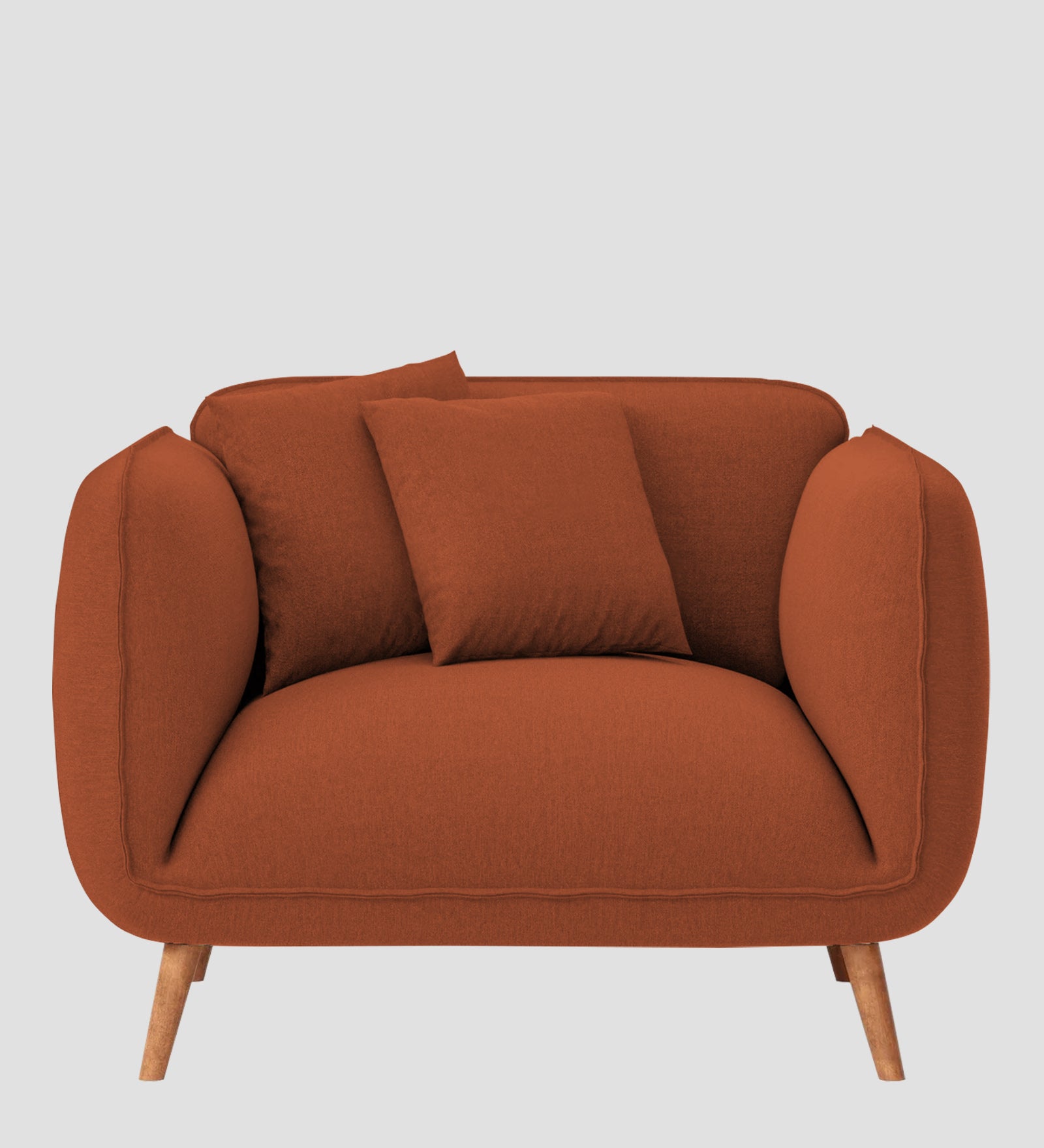 Zia Fabric 1 Seater Sofa In Royal Orange Colour - Febonic Living