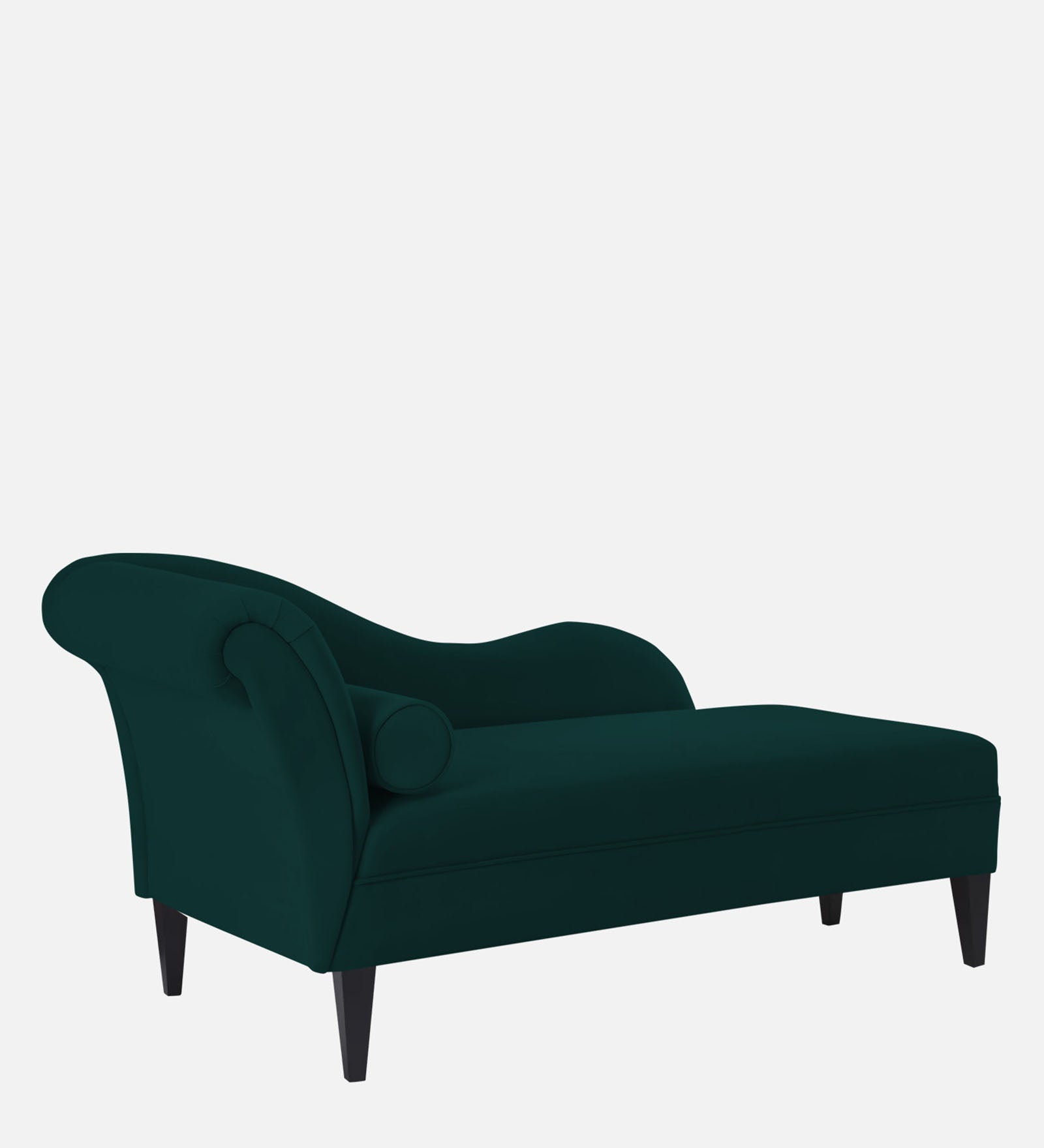 Rana Velvet RHS Chaise Lounger In Forest Green Colour - Febonic Living