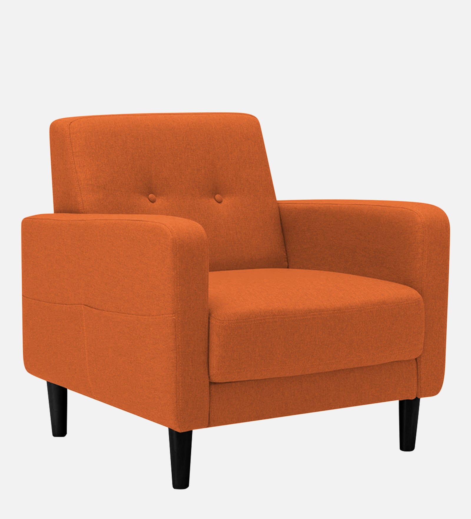 Marq Fabric 1 Seater Sofa In  Vivid Orange Colour - Febonic Living