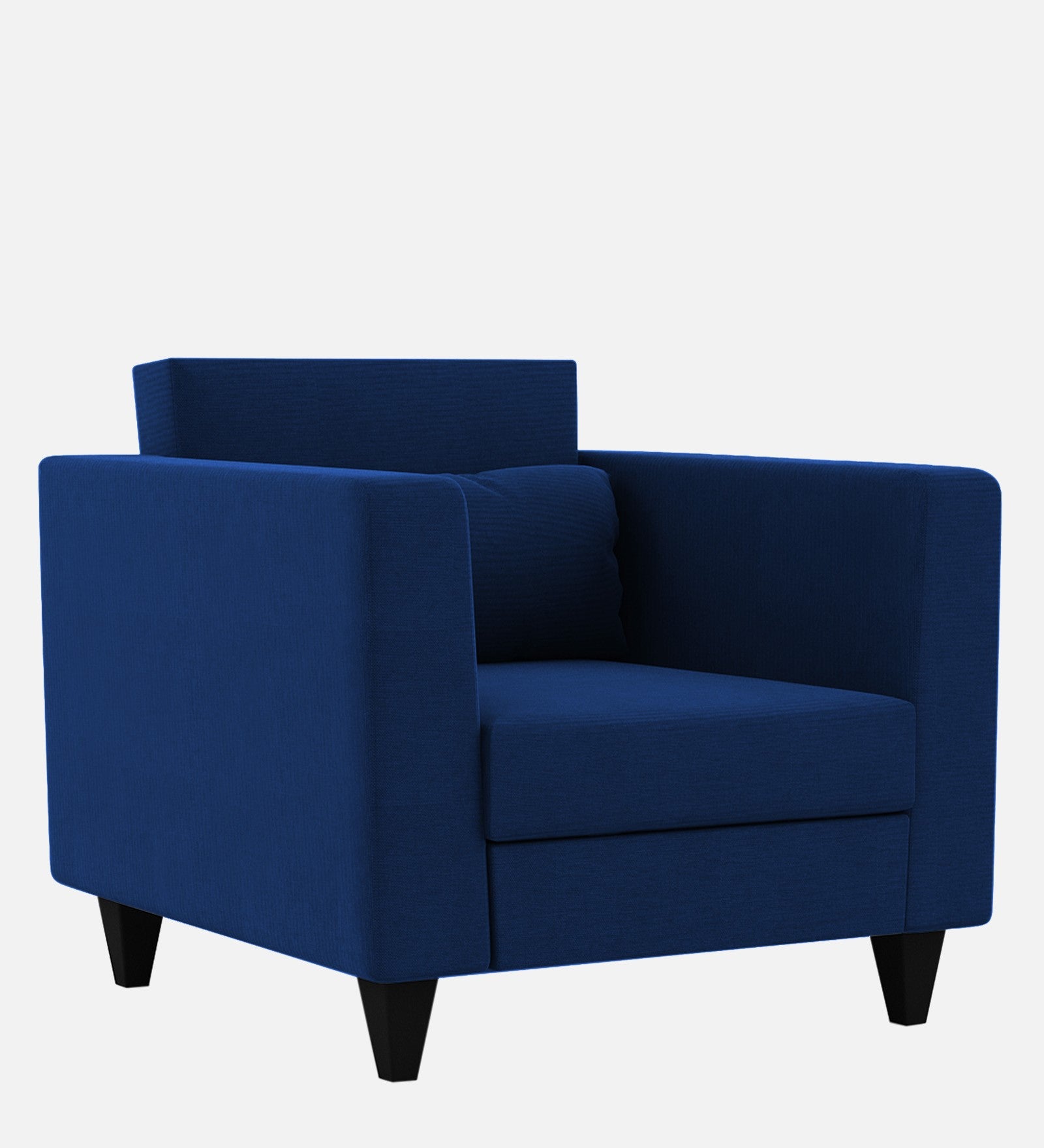 Nipul Fabric 1 Seater Sofa In Royal Blue Colour - Febonic Living