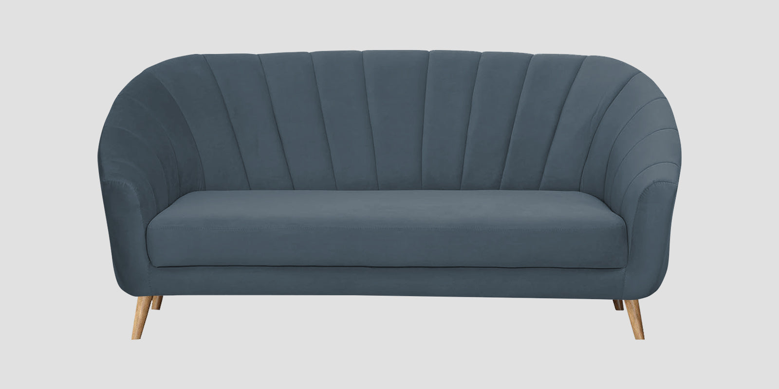 Kaylee Velvet 3 Seater Sofa In Oxford Blue Colour - Febonic Living
